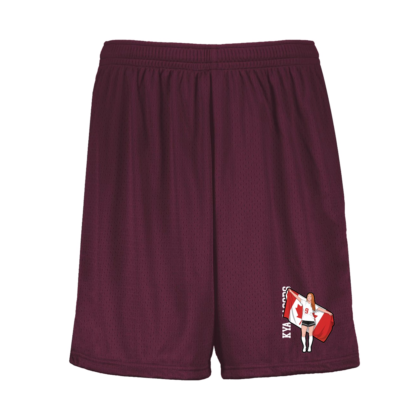 Shorts — Name Vertical in Maroon