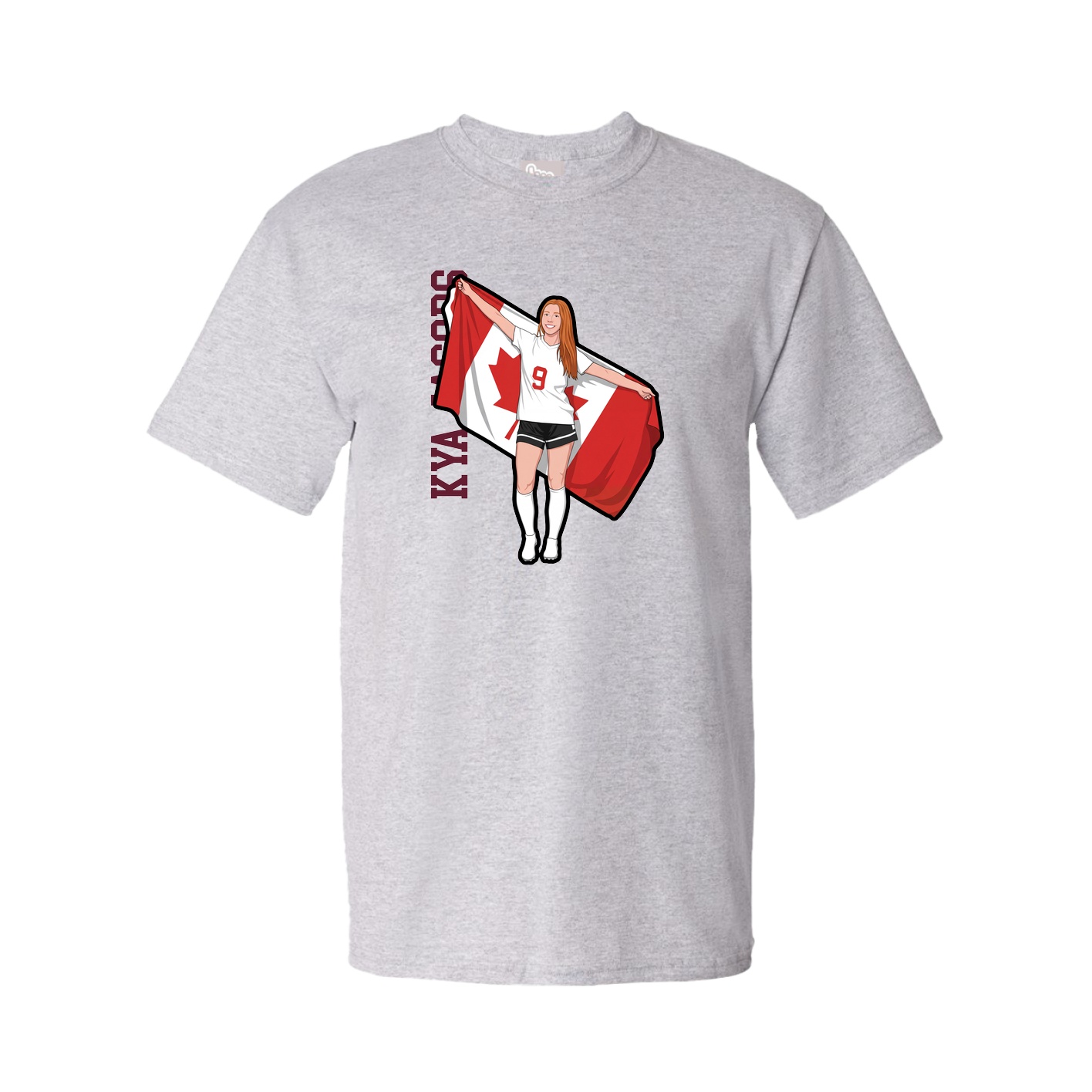 Youth Tee — Name Vertical in Grey