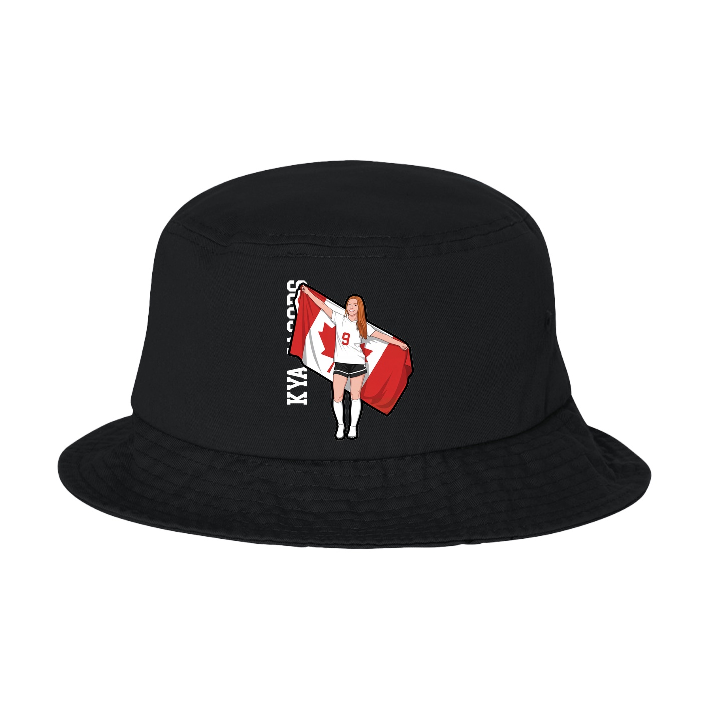 Bucket Cap — Name Vertical in Black
