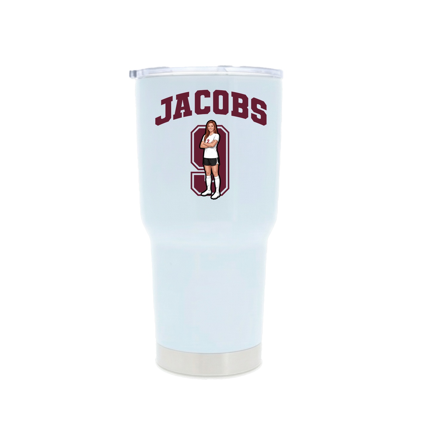 30oz Stainless Steel Tumbler — Number in White