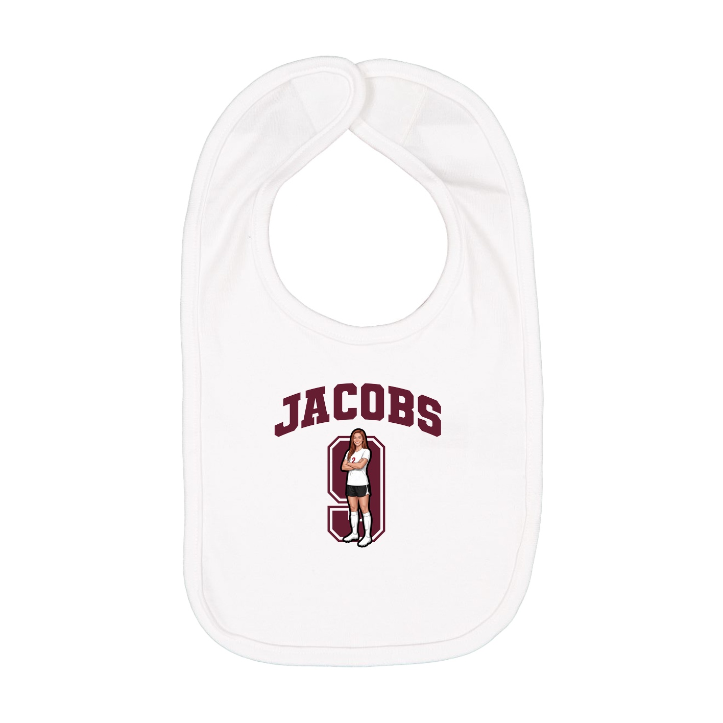 Infant Bib — Number in White