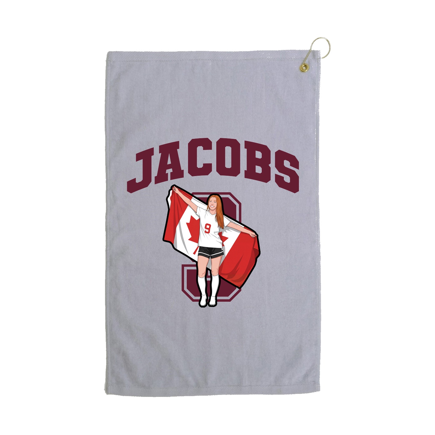 Golf Towel — Number in Grey