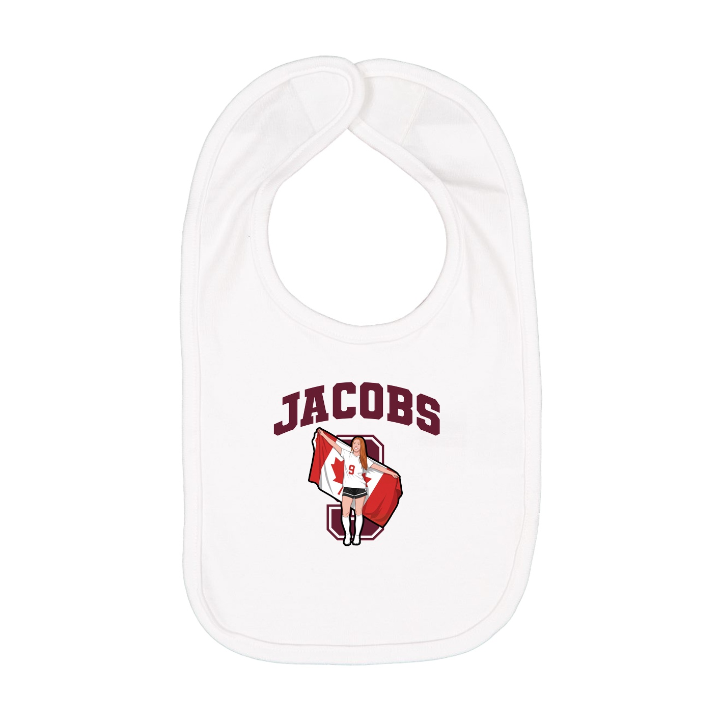 Infant Bib — Number in White