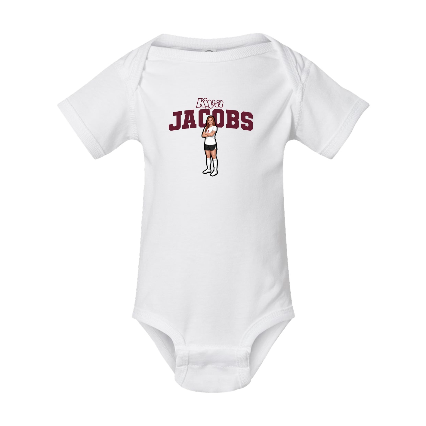 Baby Onesie — Name Arch in White