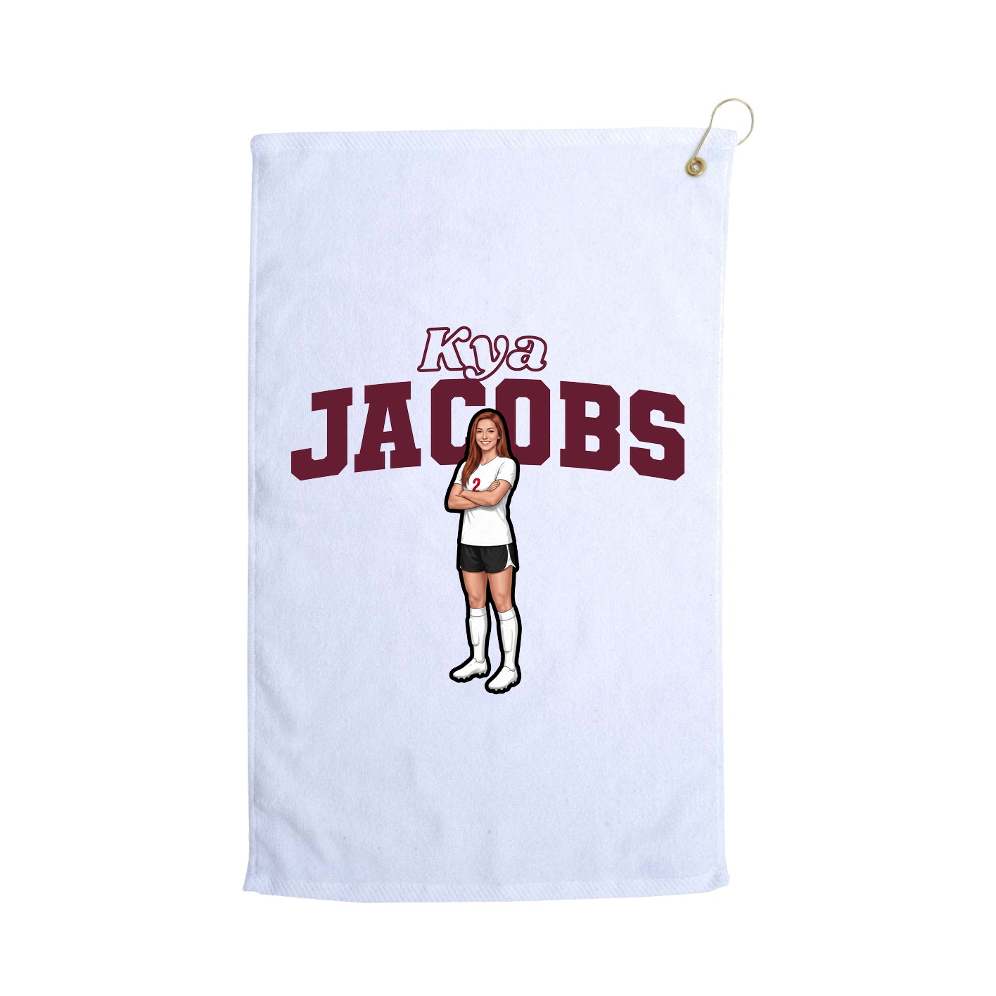Golf Towel — Name Arch in White