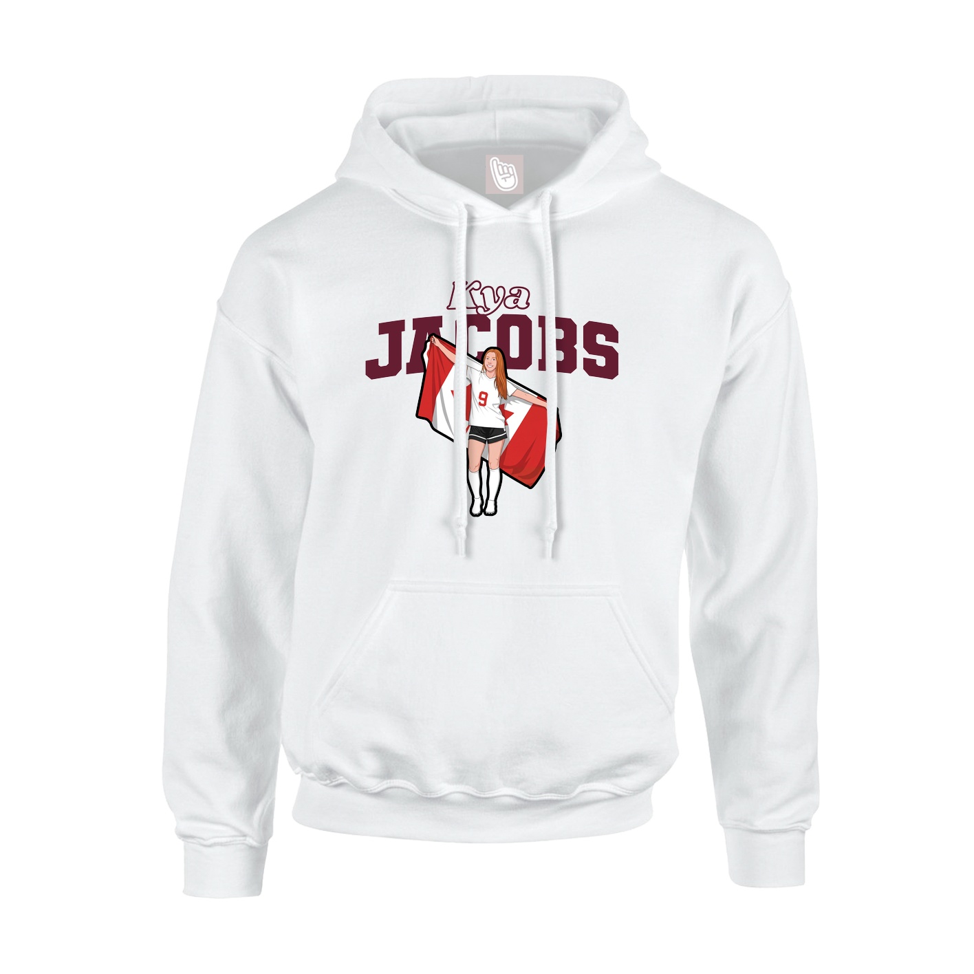Hoodie — Name Arch in White