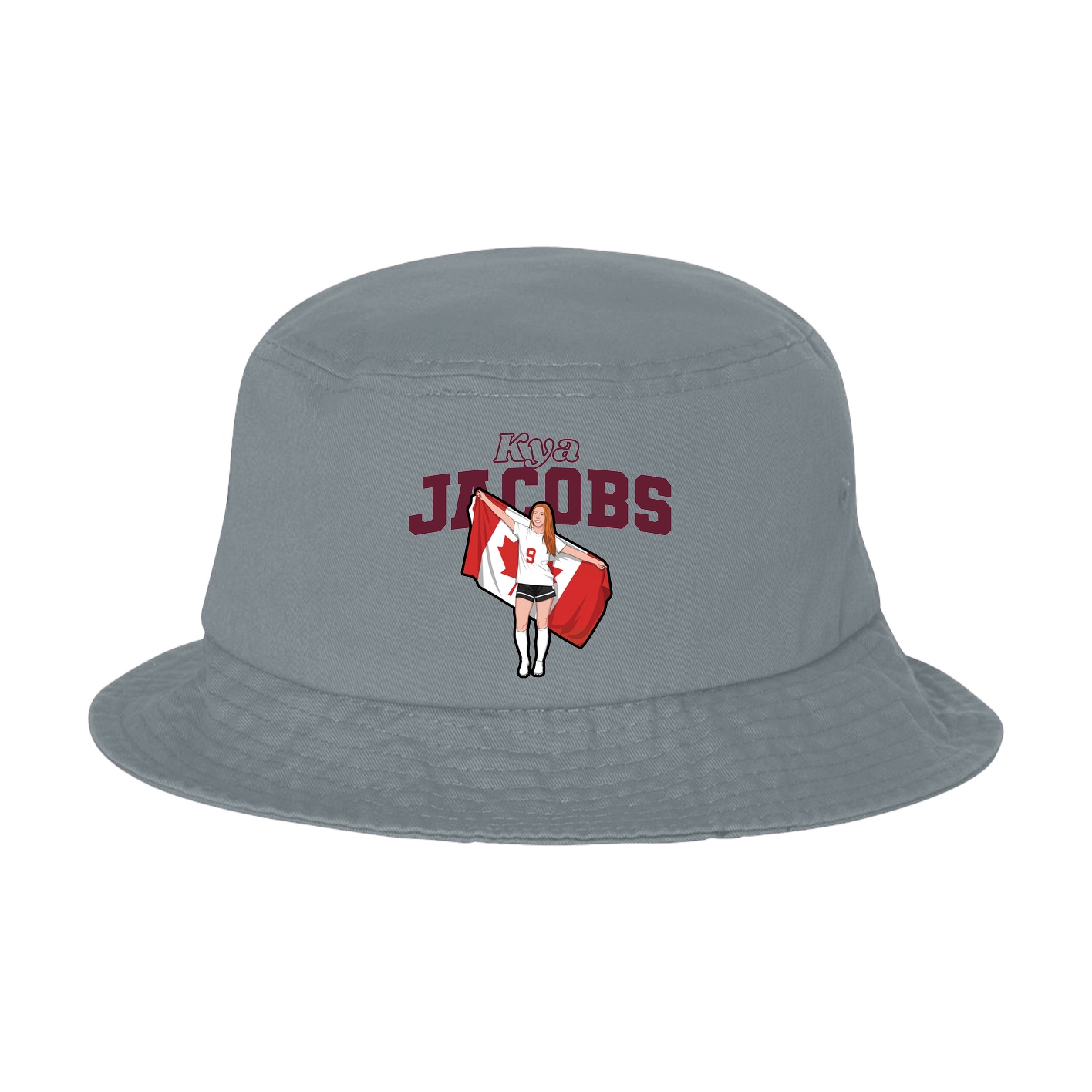Bucket Cap — Name Arch in Grey