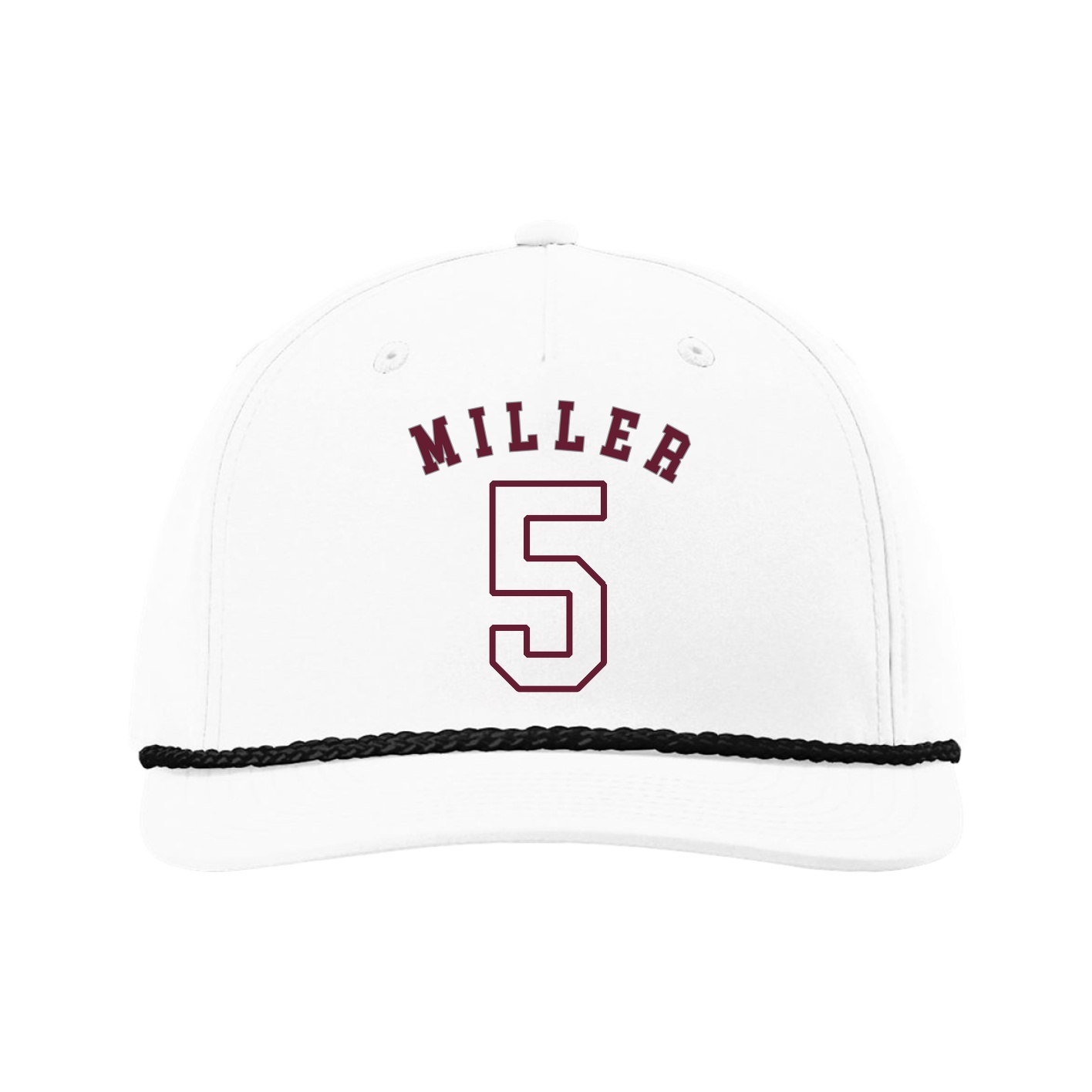 Five-Panel Classic Rope Cap — Shirsey Arch in White