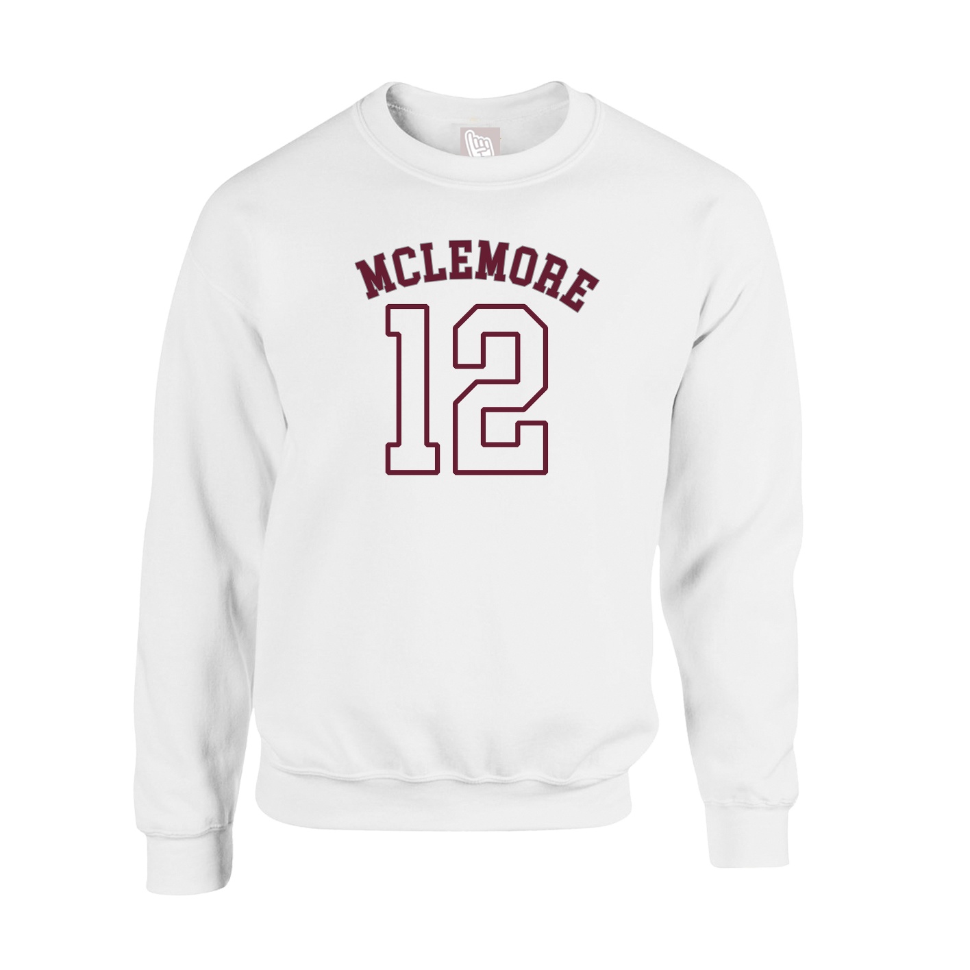 Fleece Crew — Shirsey Arch in White