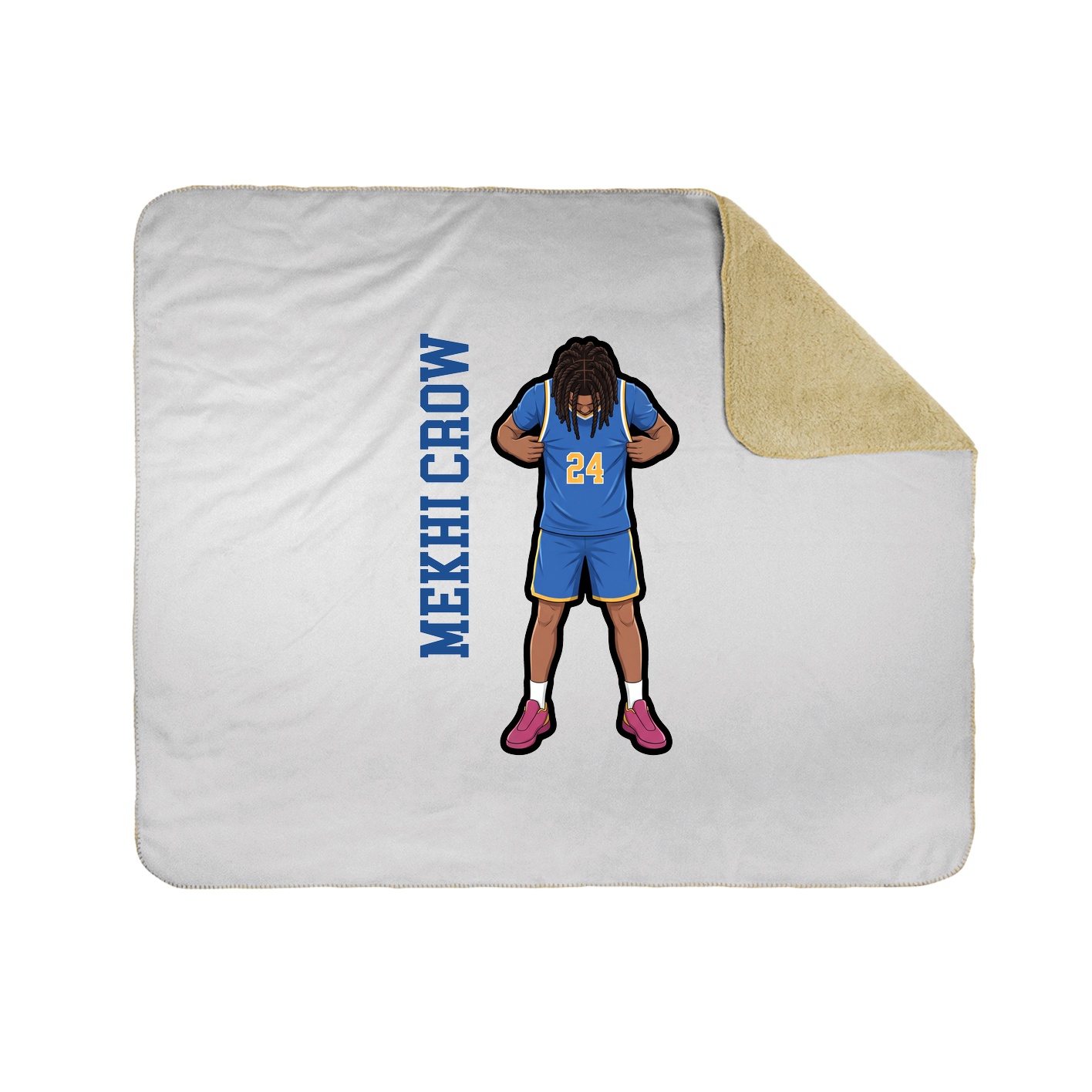 Throw Blanket — Name Vertical in White