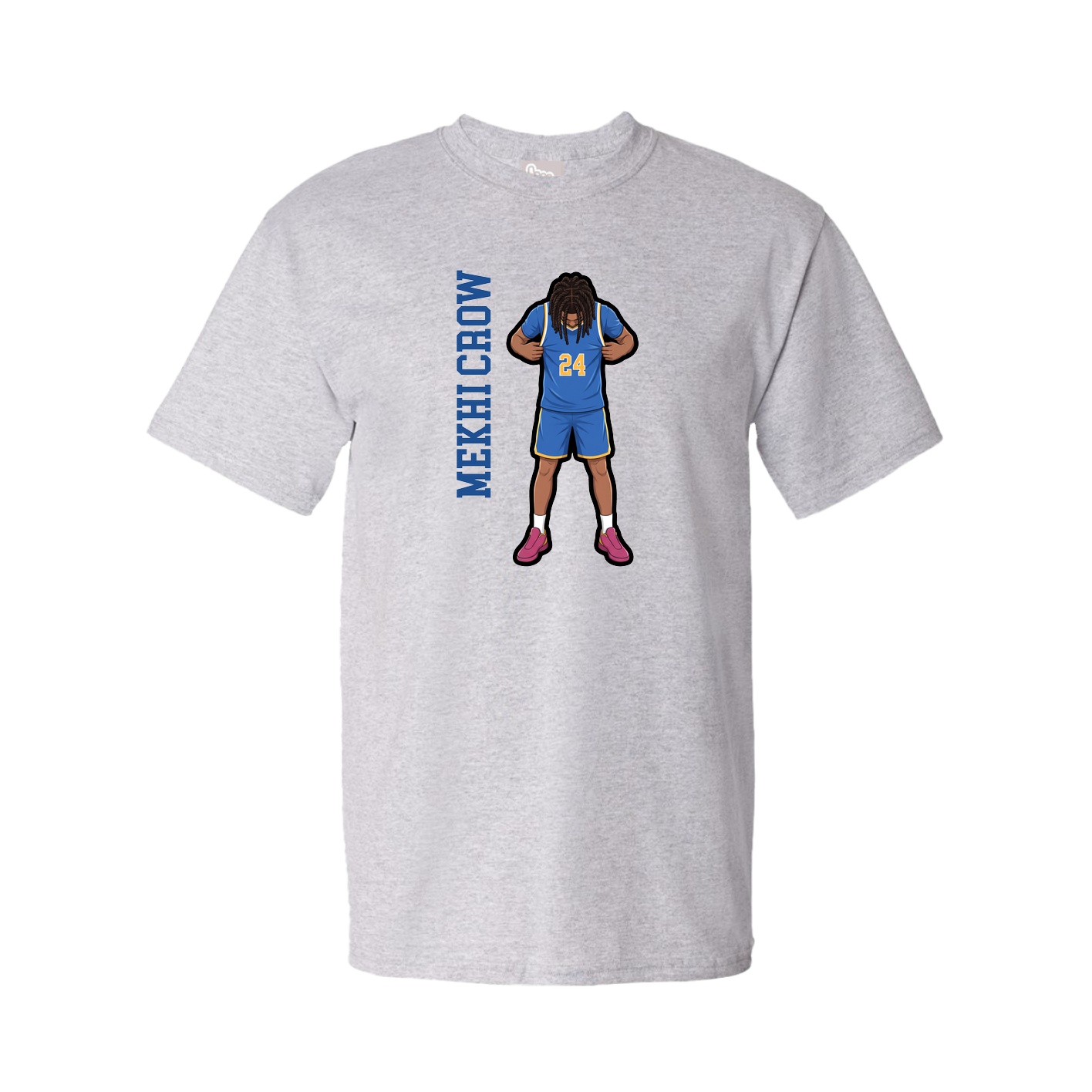 Tee — Name Vertical in Grey
