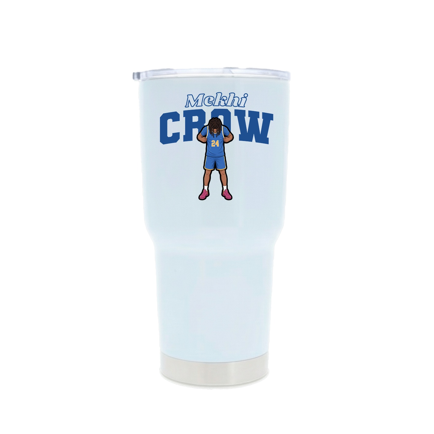 30oz Stainless Steel Tumbler — Name Arch in White