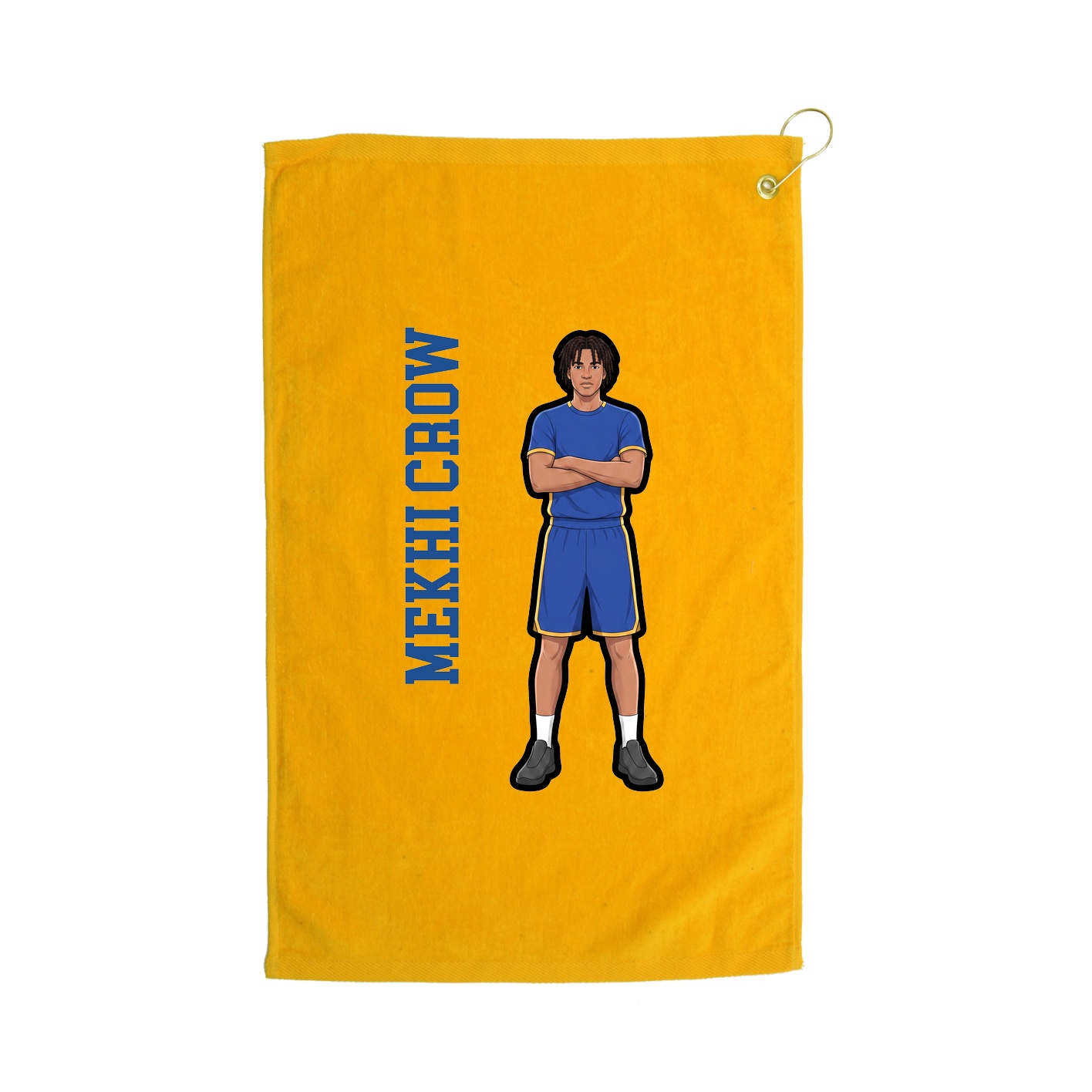 Golf Towel — Name Vertical in Gold