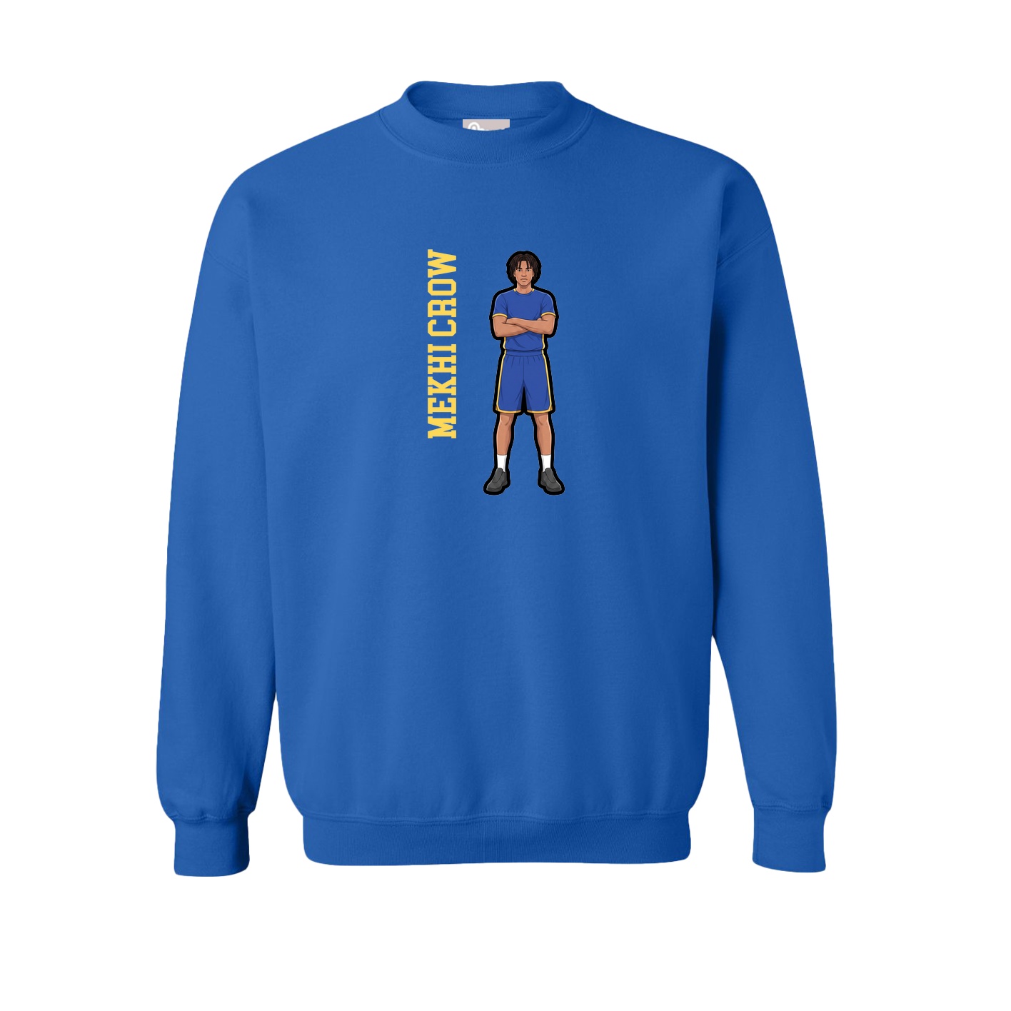 Fleece Crew — Name Vertical in Royal