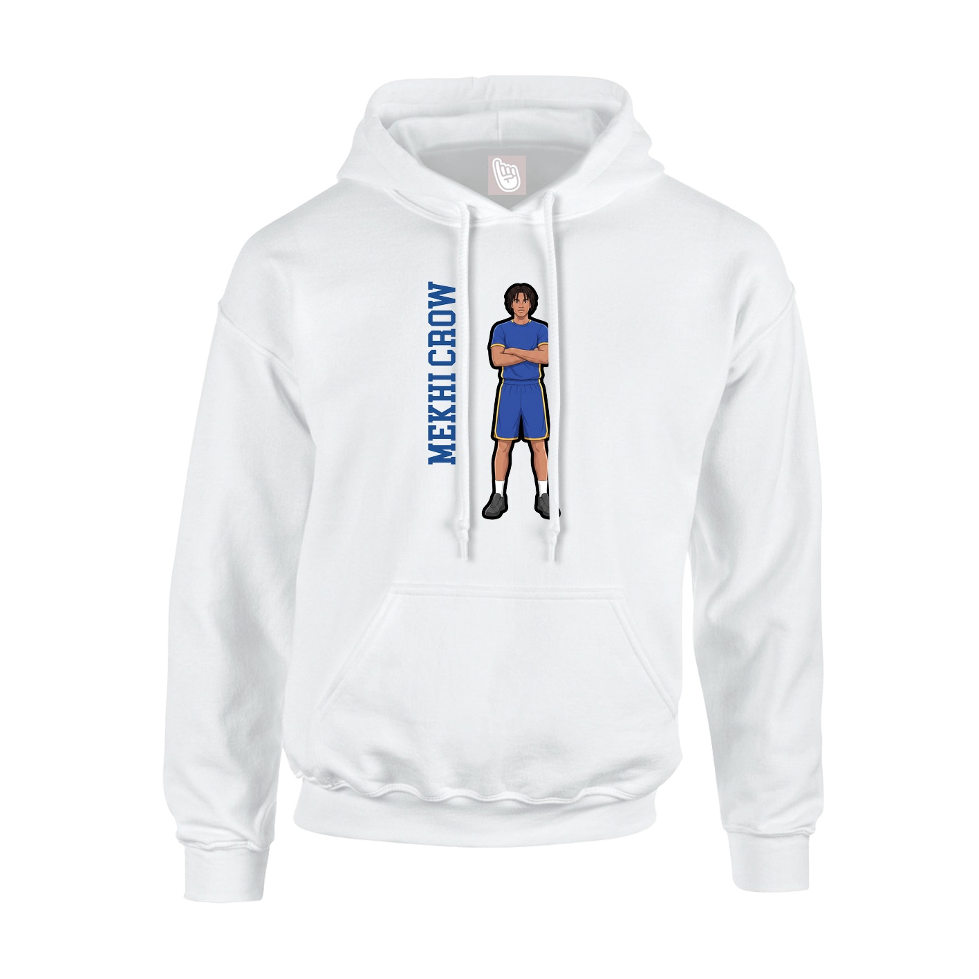 Youth Hoodie — Name Vertical in White