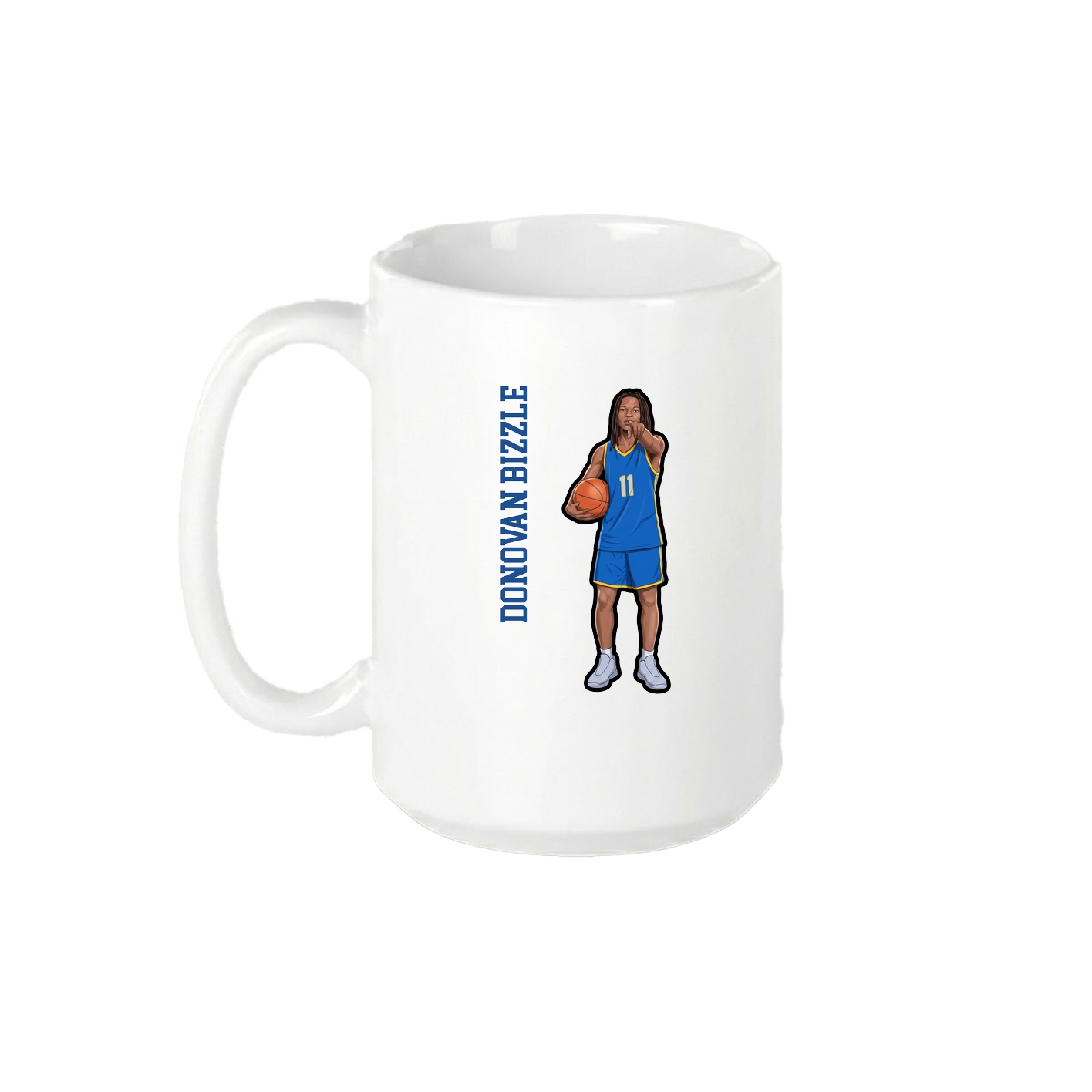 15oz Coffee Mug — Name Vertical in White