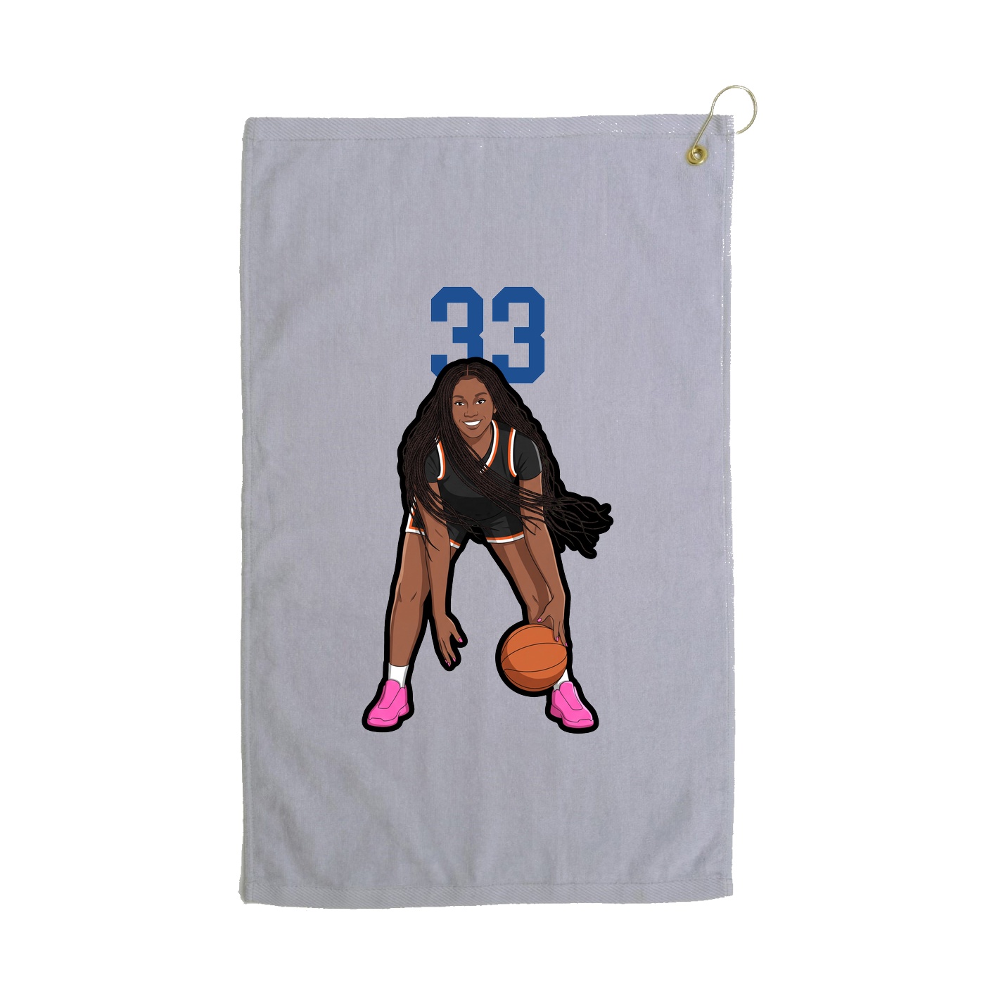 Golf Towel — Number Top in Grey