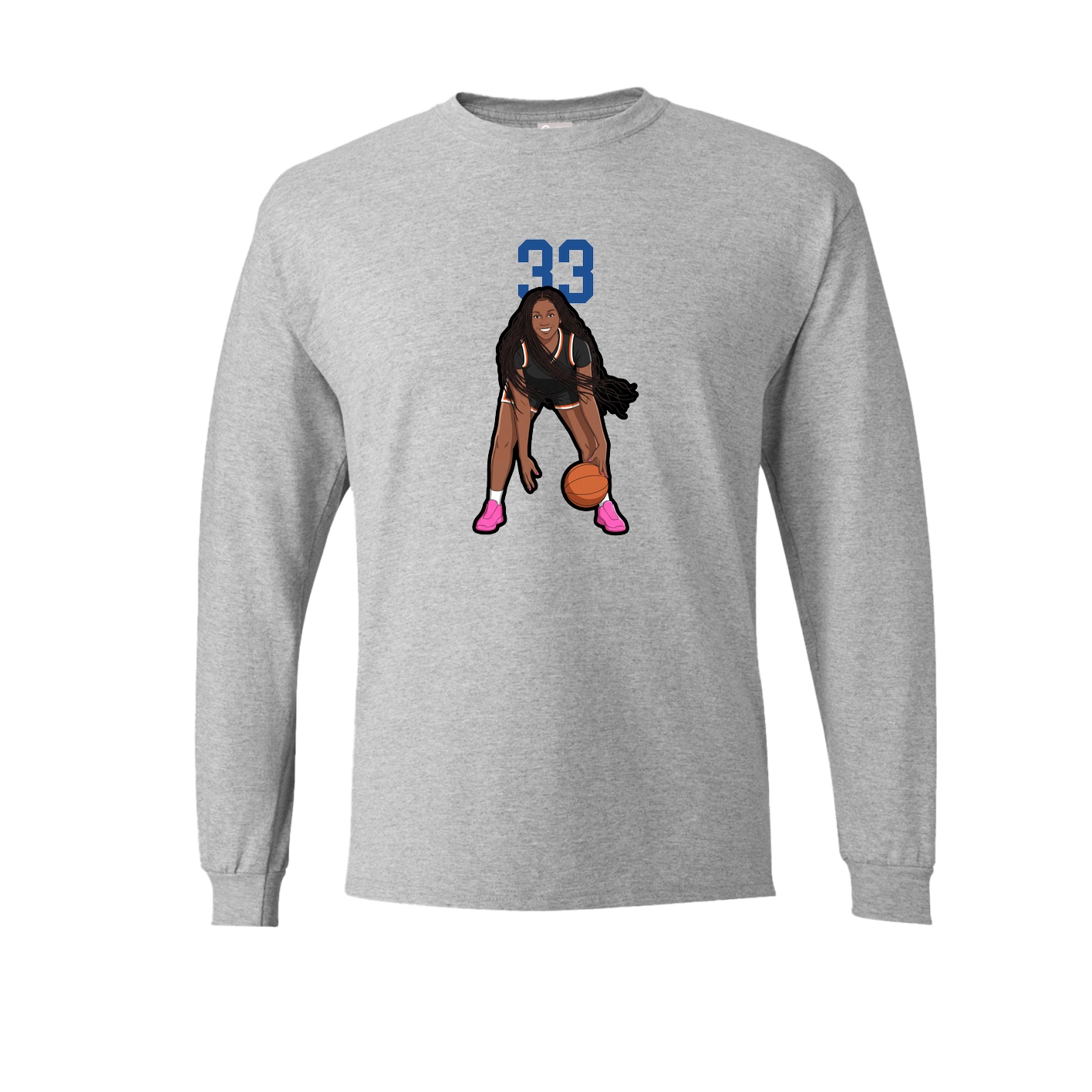 Long Sleeve Tee — Number Top in Grey
