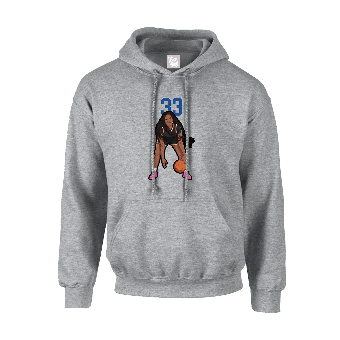 Hoodie — Number Top in Grey