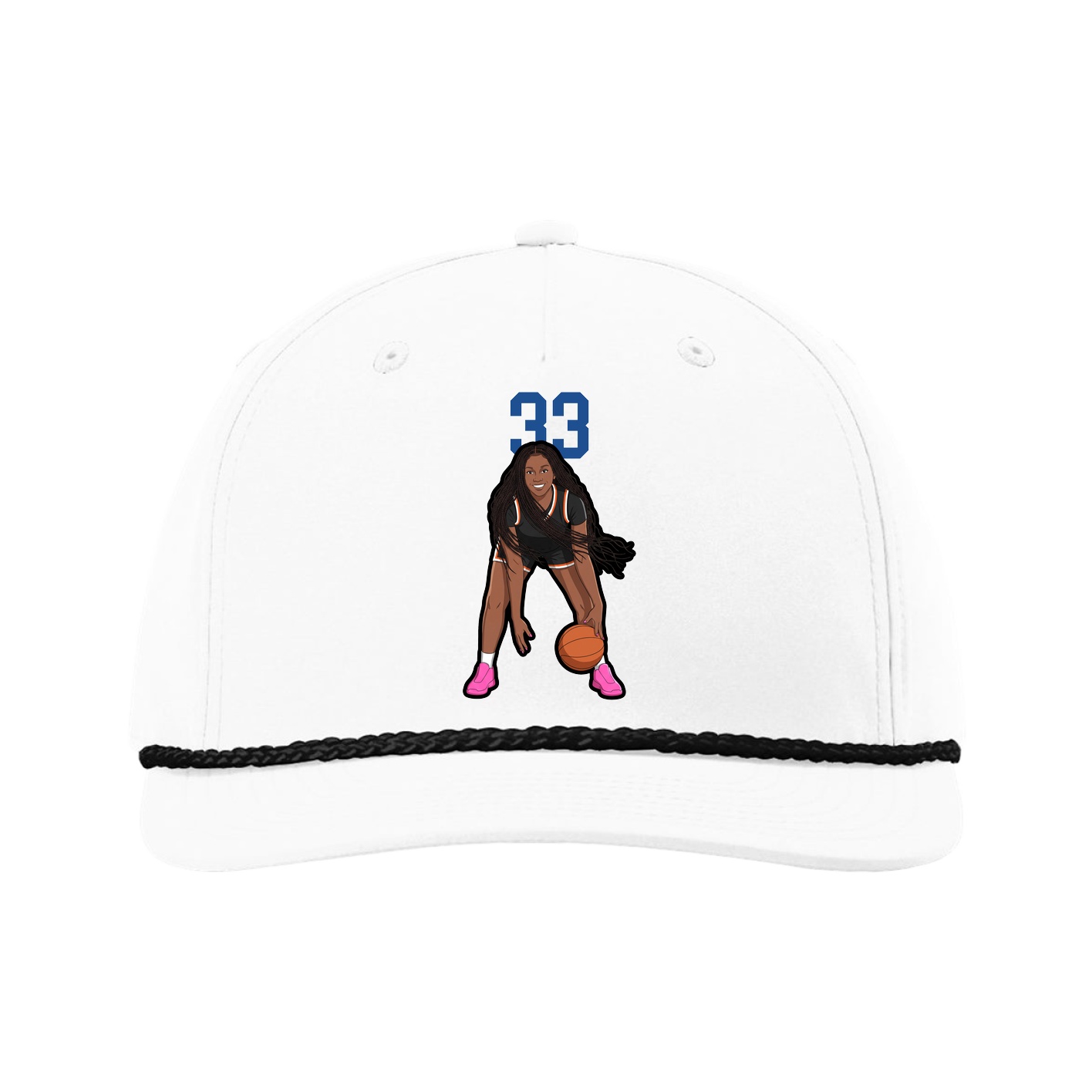 Five-Panel Classic Rope Cap — Number Top in White