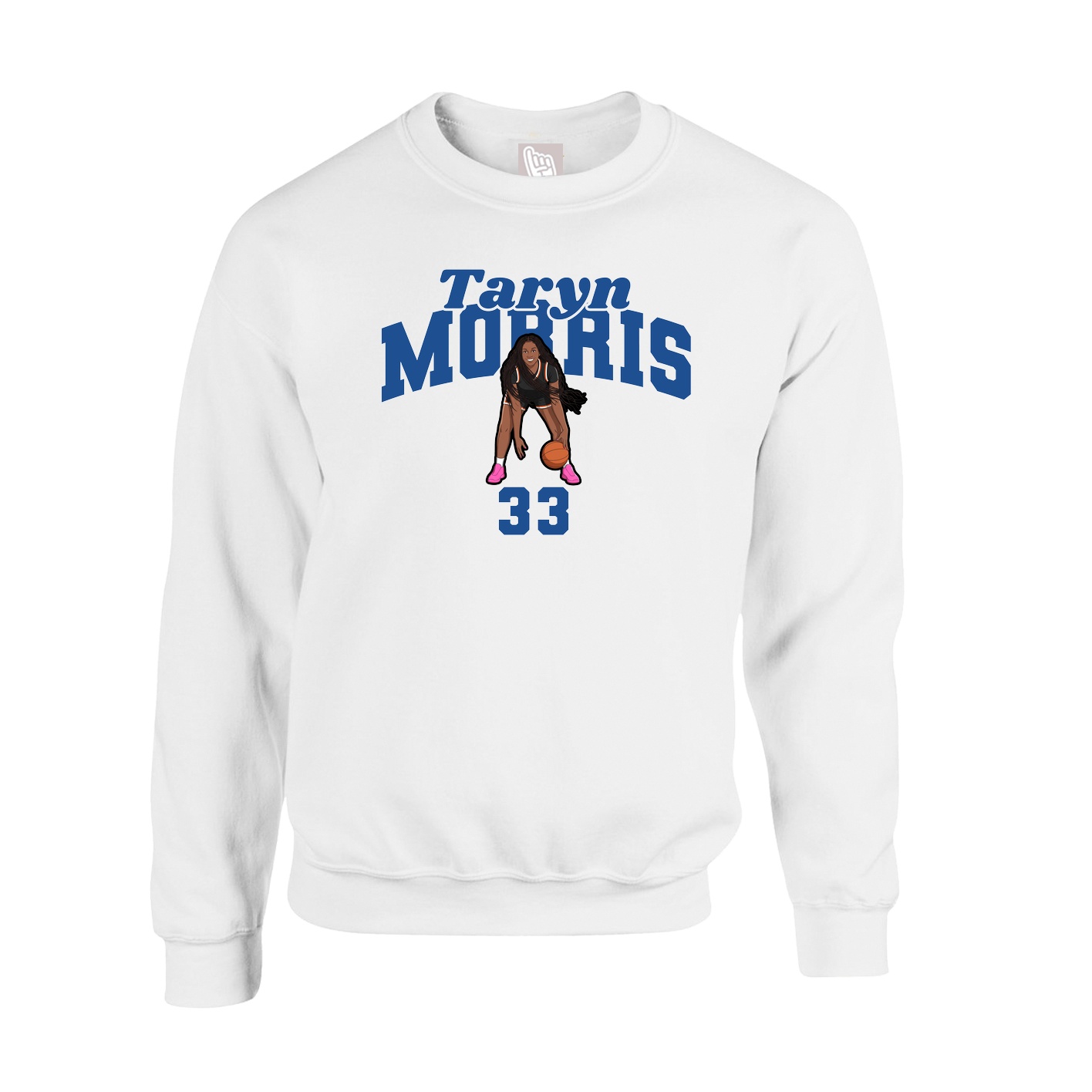 Fleece Crew — Signature Arch in White