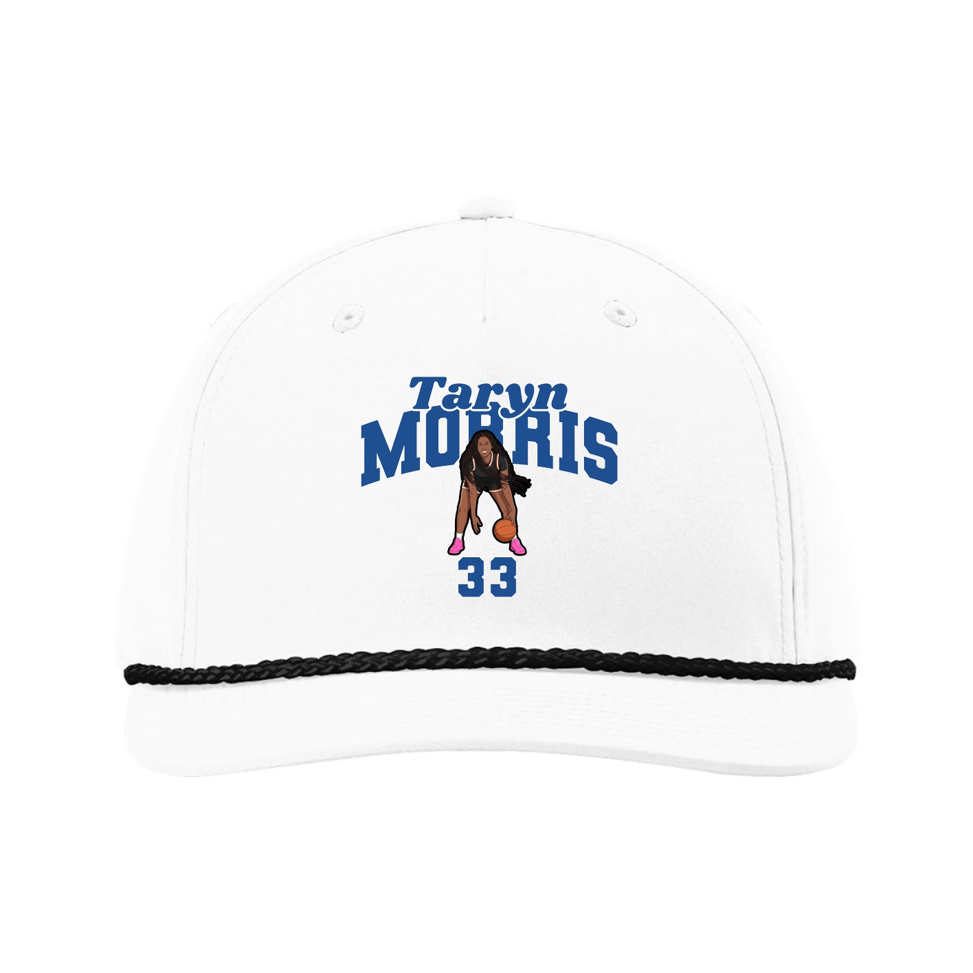 Five-Panel Classic Rope Cap — Signature Arch in White