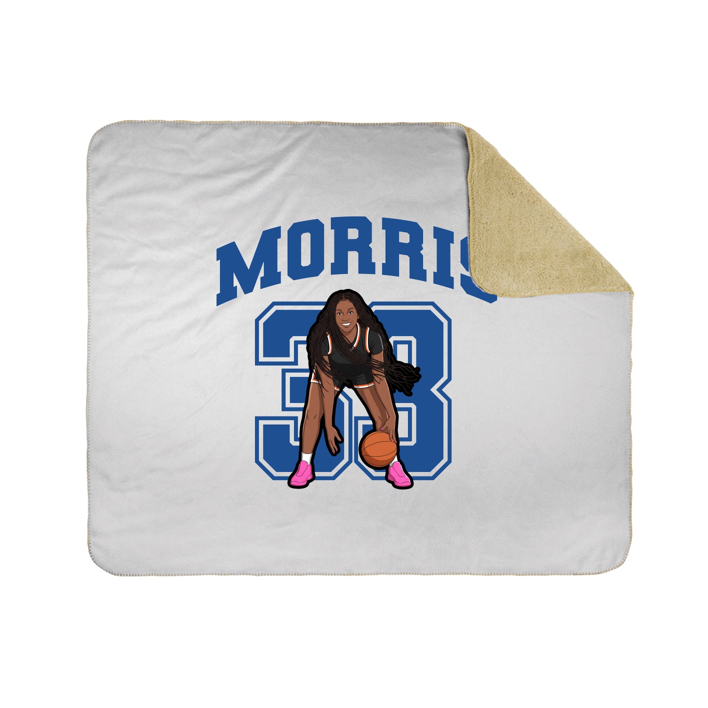Throw Blanket — Number in White