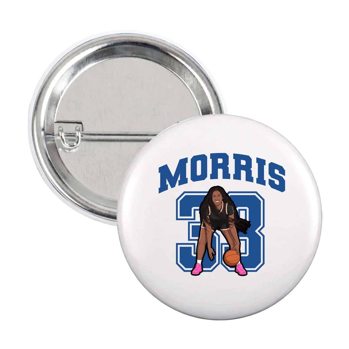 Game Day Button — Number in White