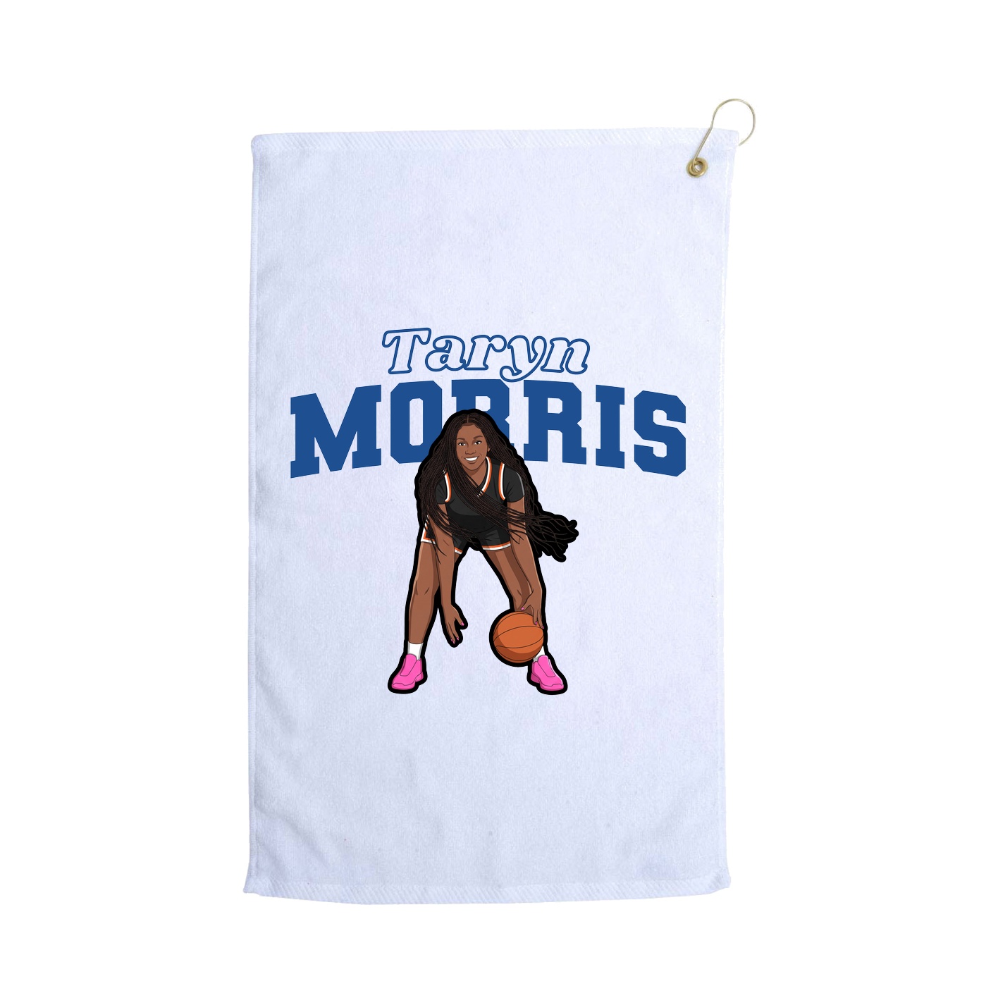 Golf Towel — Name Arch in White