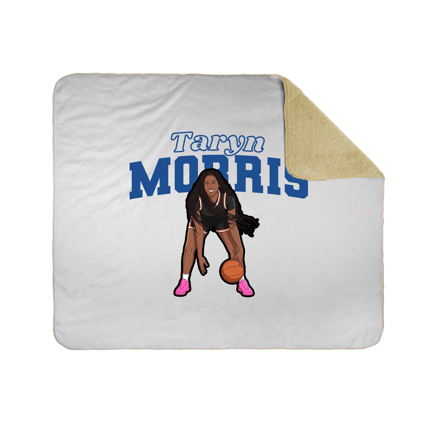 Throw Blanket — Name Arch in White