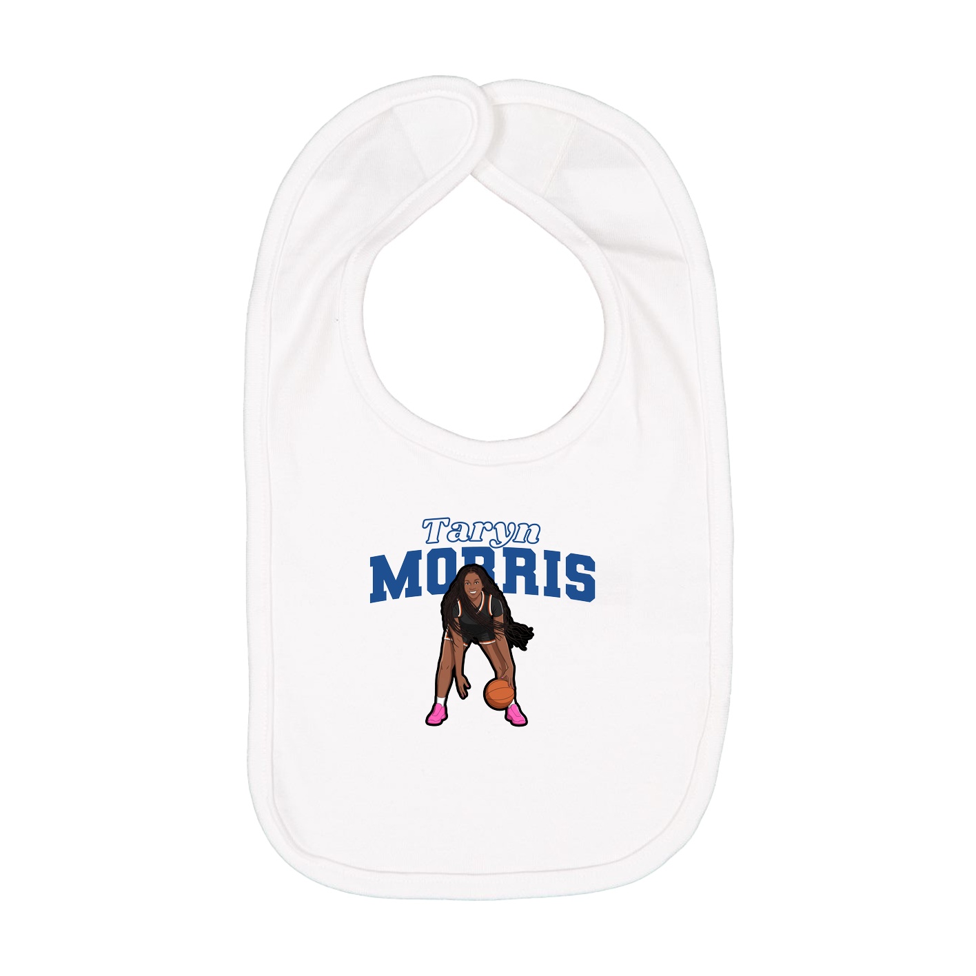 Infant Bib — Name Arch in White