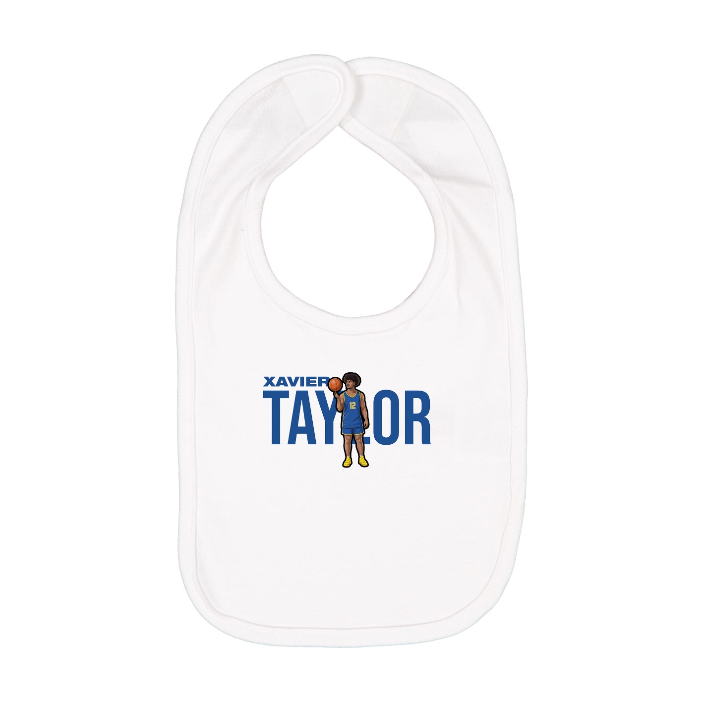Infant Bib — Player Name in White