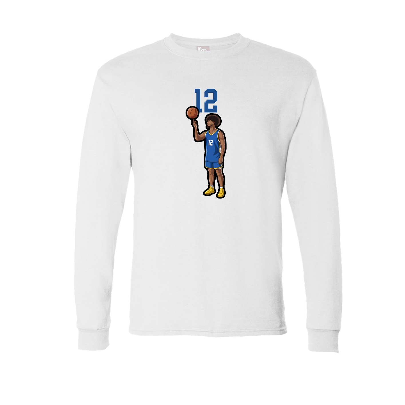 Long Sleeve Tee — Number Top in White