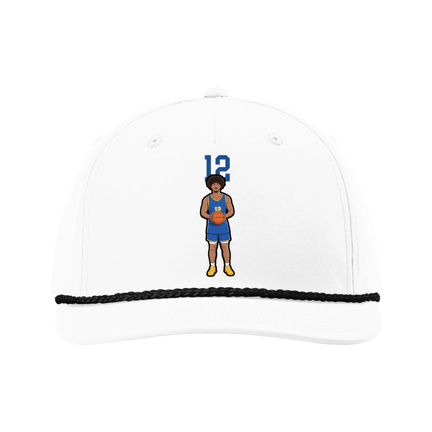 Five-Panel Classic Rope Cap — Number Top in White