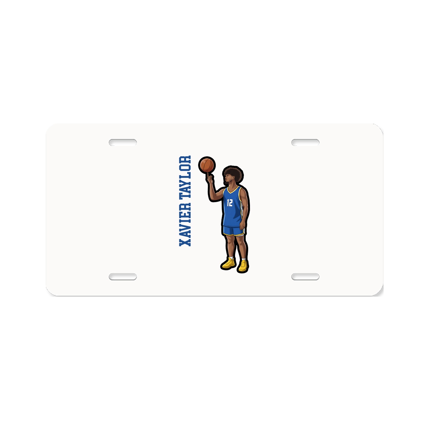 License Plate — Name Vertical in Classic