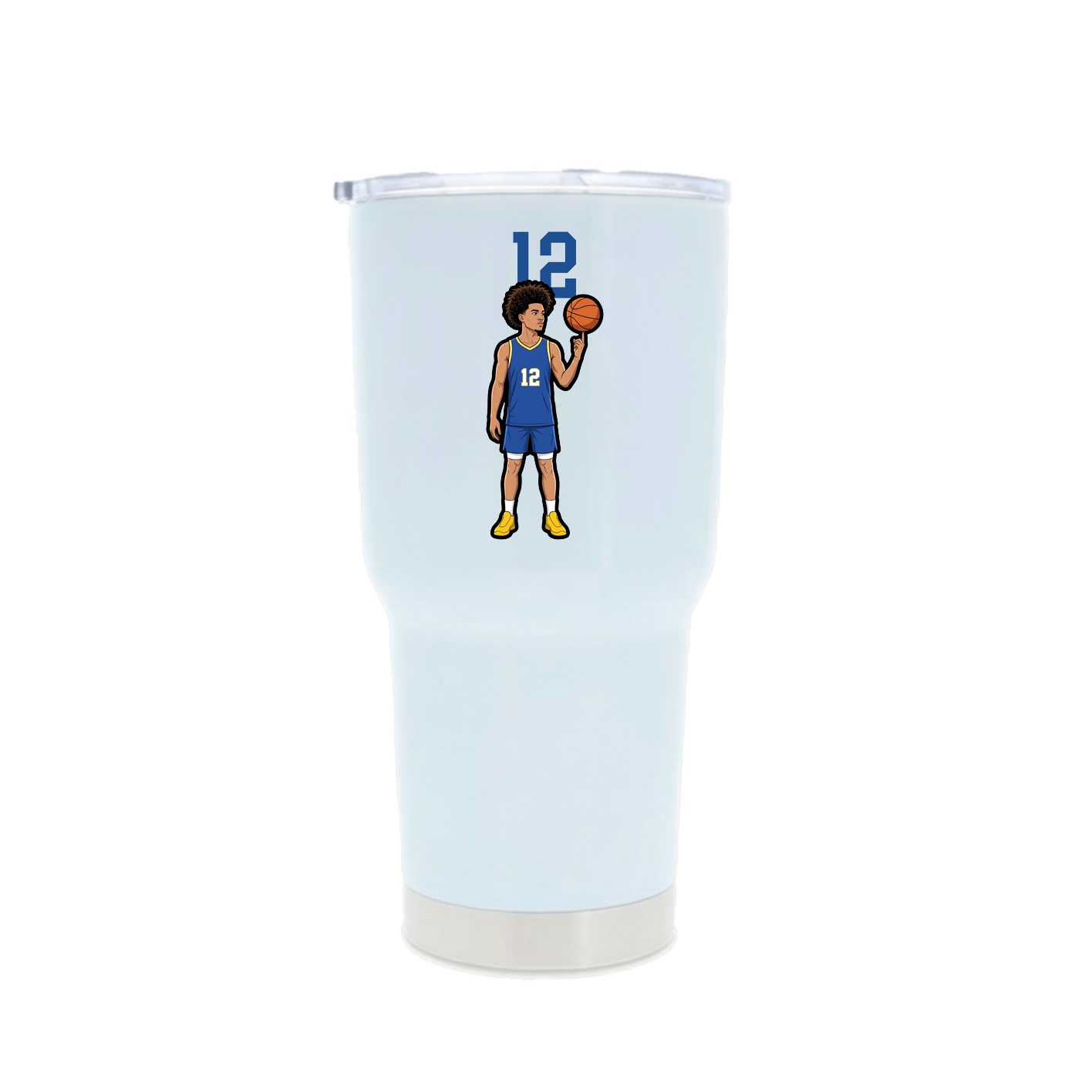 30oz Stainless Steel Tumbler — Number Top in White