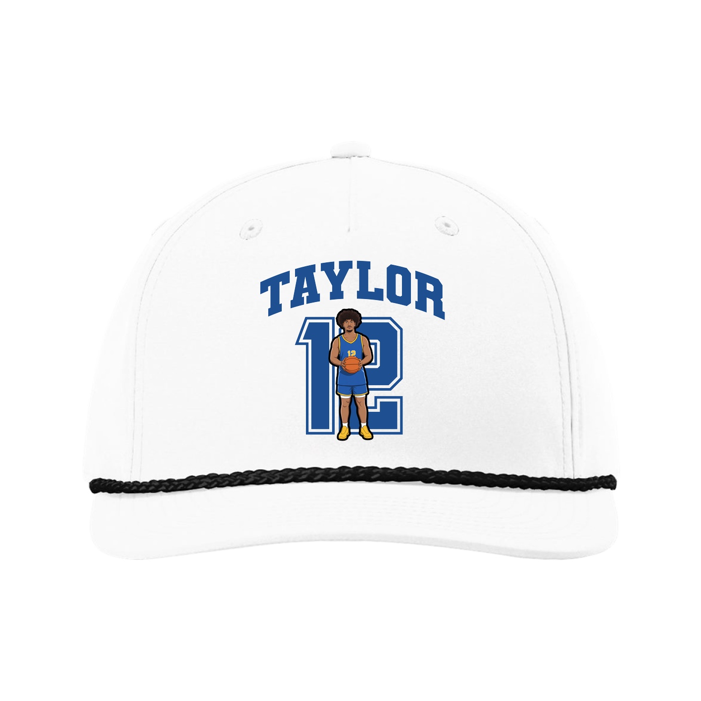 Five-Panel Classic Rope Cap — Number in White