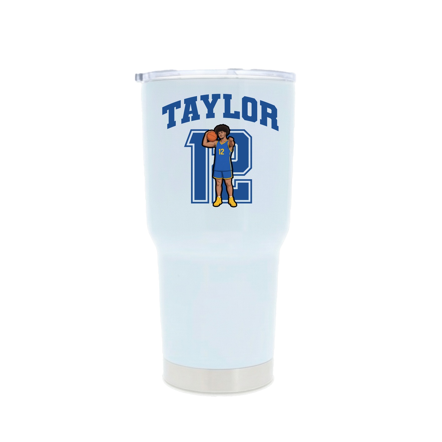 30oz Stainless Steel Tumbler — Number in White