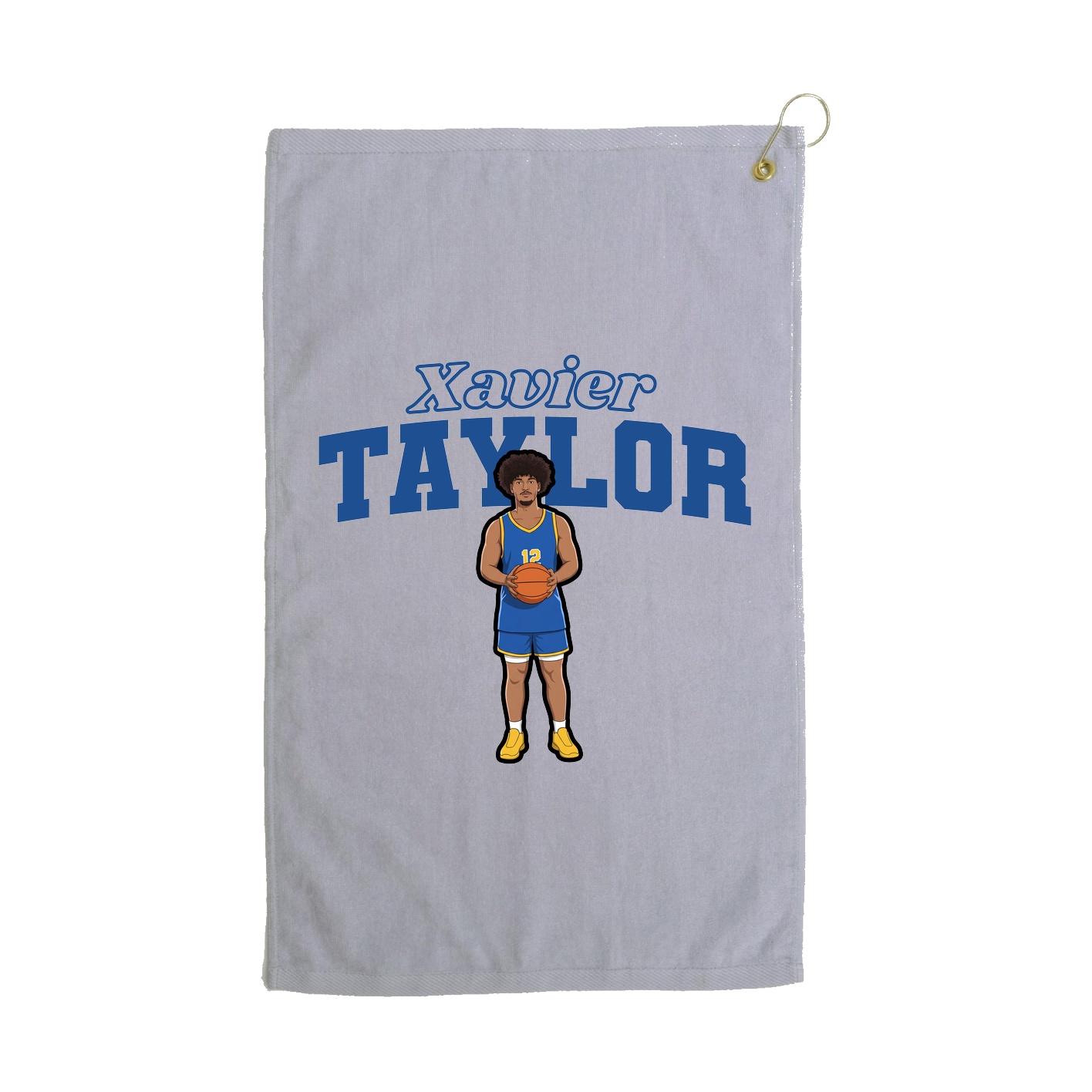 Golf Towel — Name Arch in Grey
