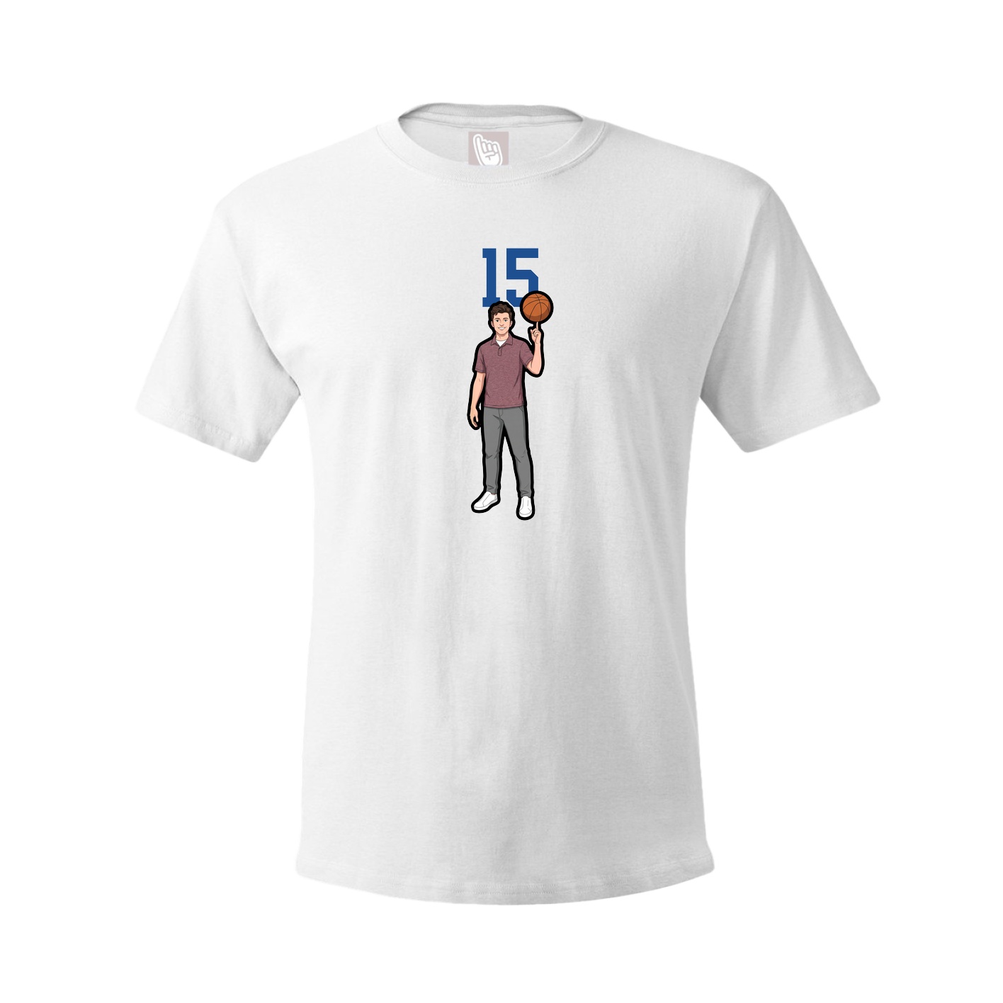 Youth Tee — Number Top in White