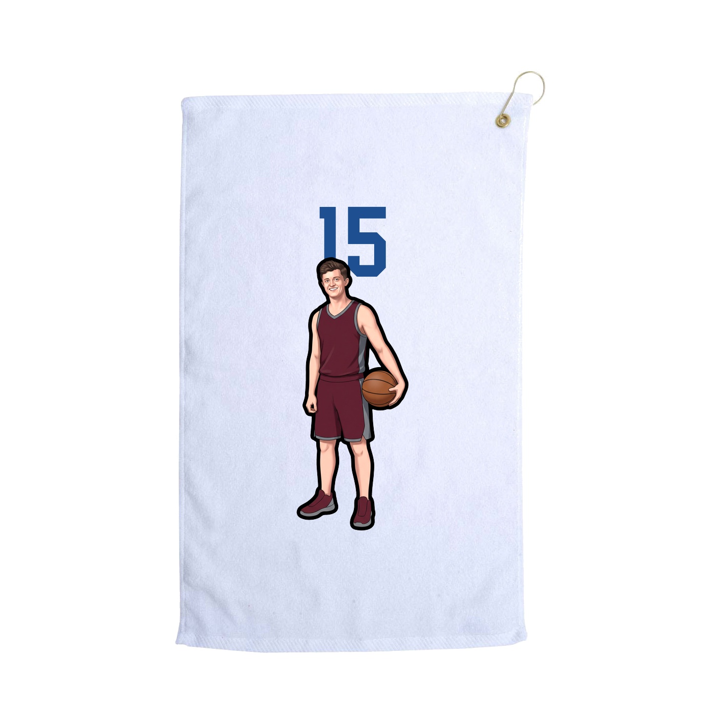 Golf Towel — Number Top in White