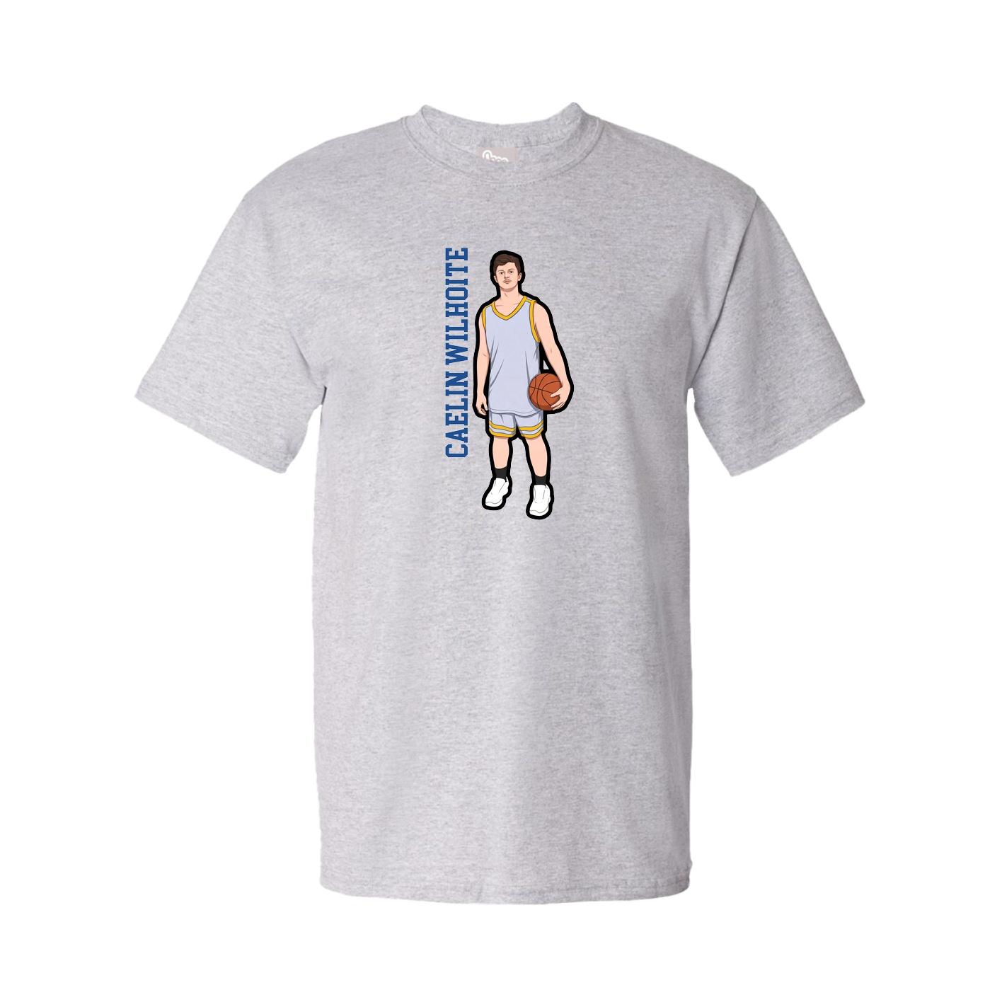 Youth Tee — Name Vertical in Grey