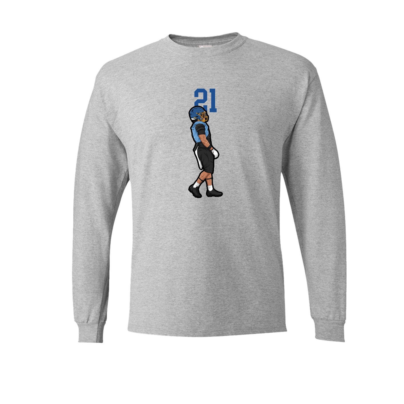Long Sleeve Tee — Number Top in Grey