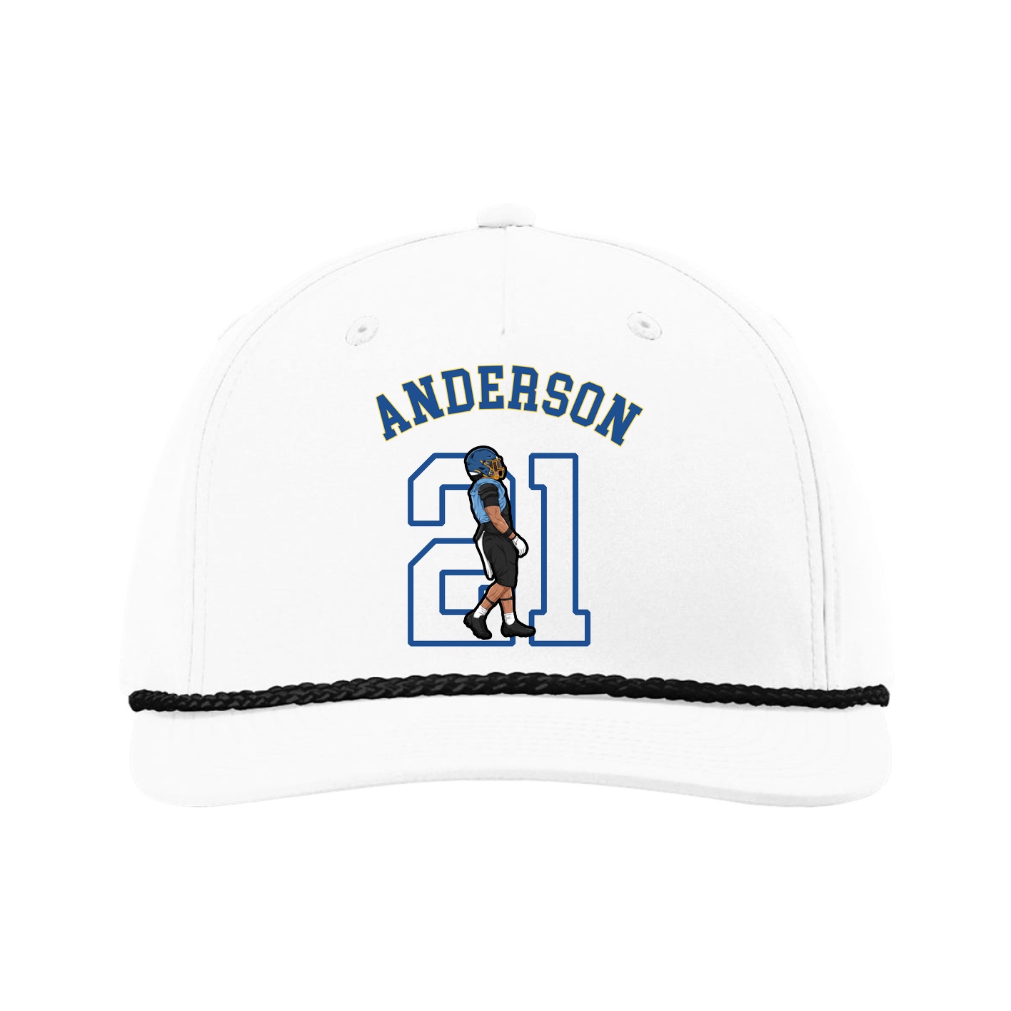 Five-Panel Classic Rope Cap — Shirsey Arch in White