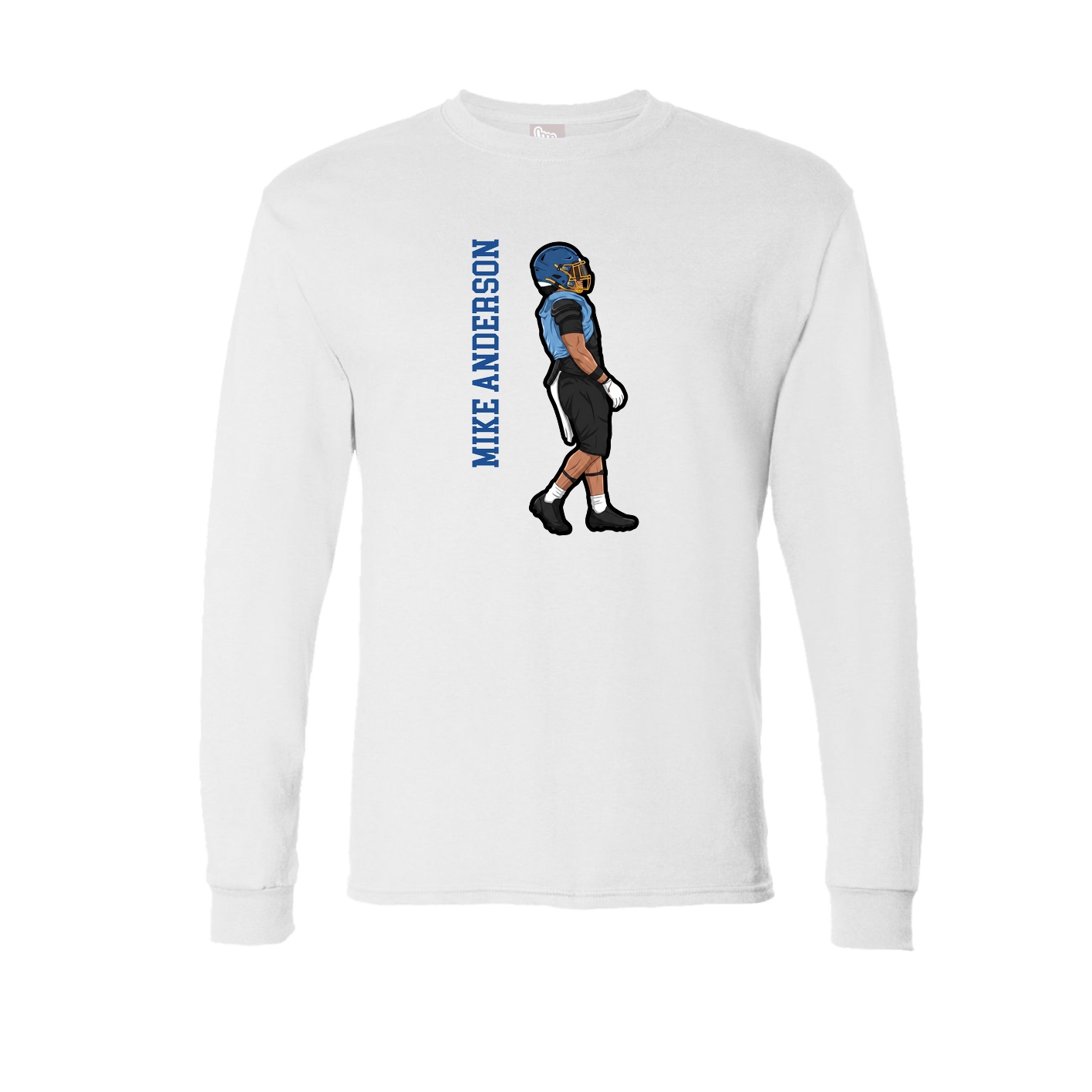 Long Sleeve Tee — Name Vertical in White