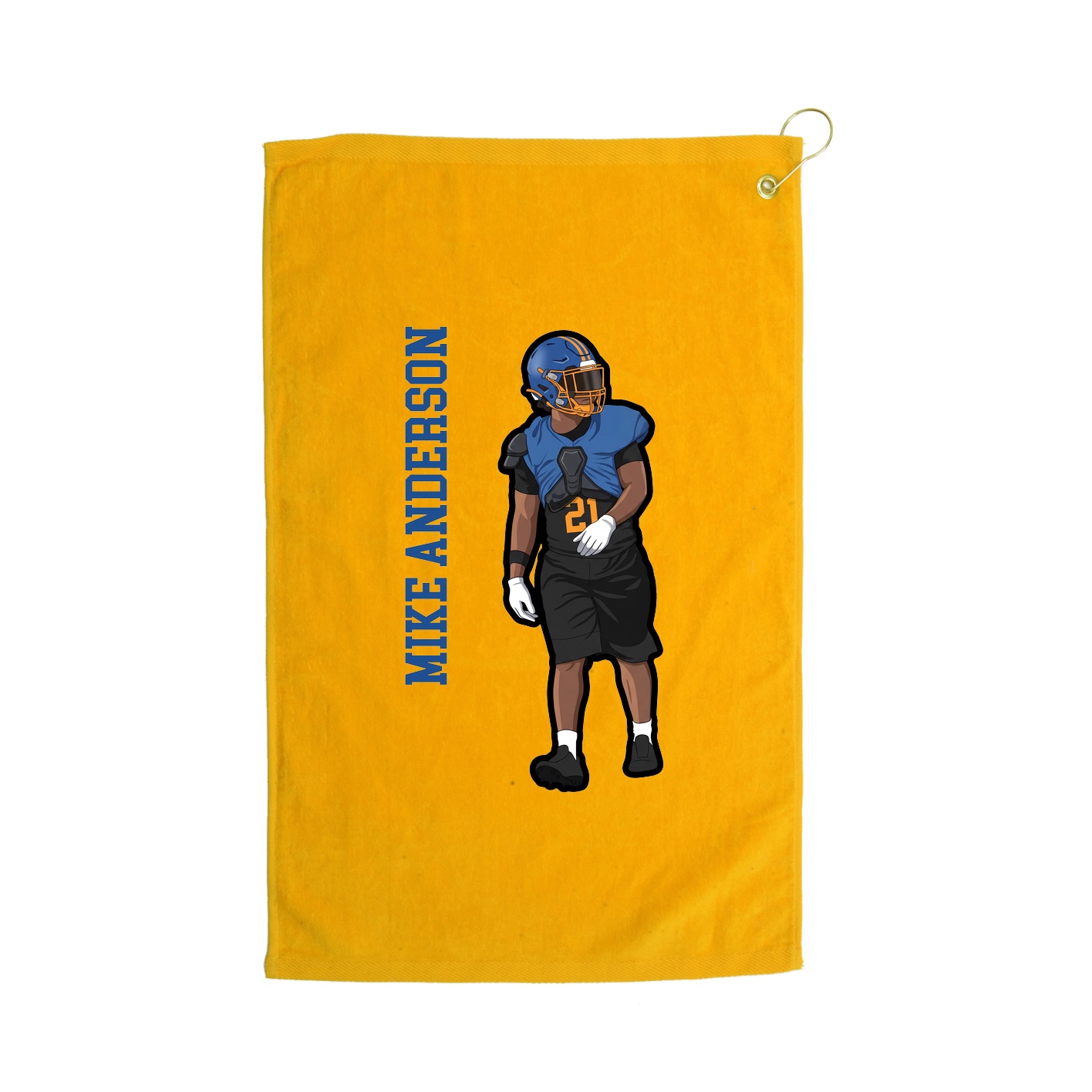 Golf Towel — Name Vertical in Gold