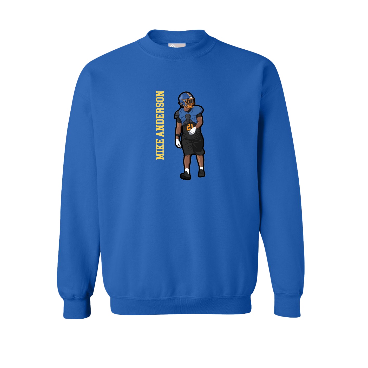 Fleece Crew — Name Vertical in Royal