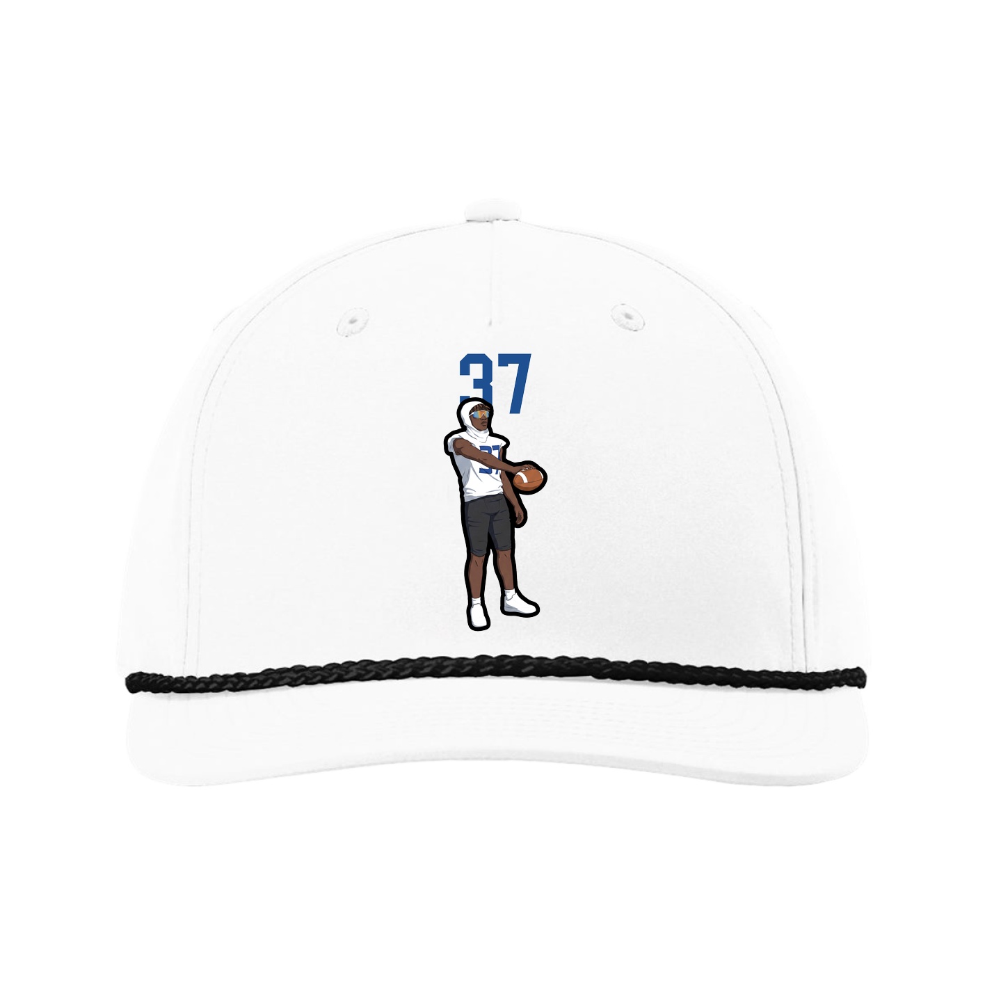 Five-Panel Classic Rope Cap — Number Top in White