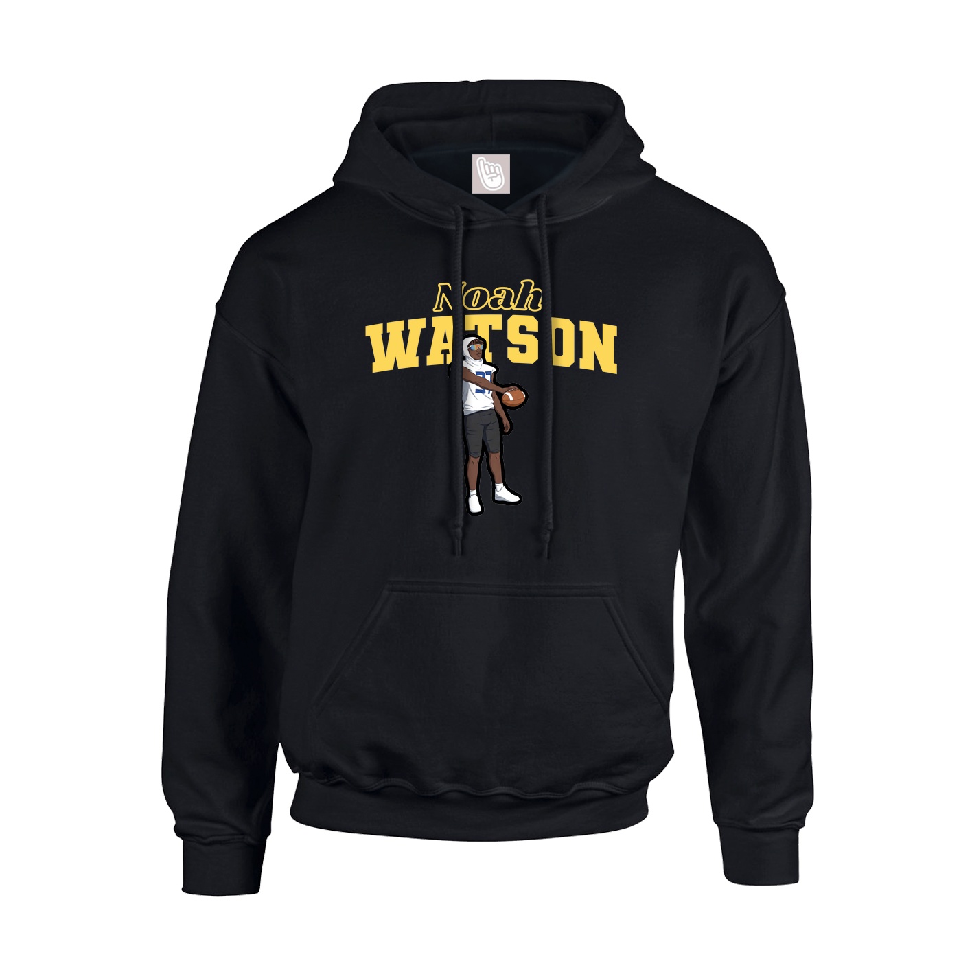 Youth Hoodie — Name Arch in Black