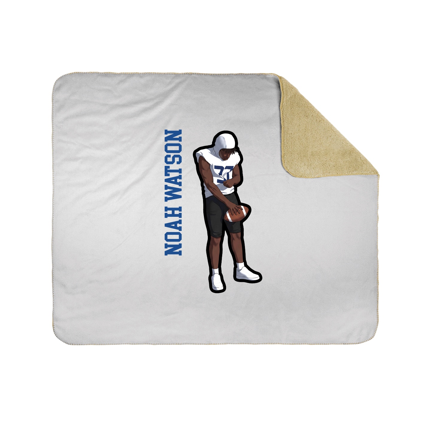 Throw Blanket — Name Vertical in White